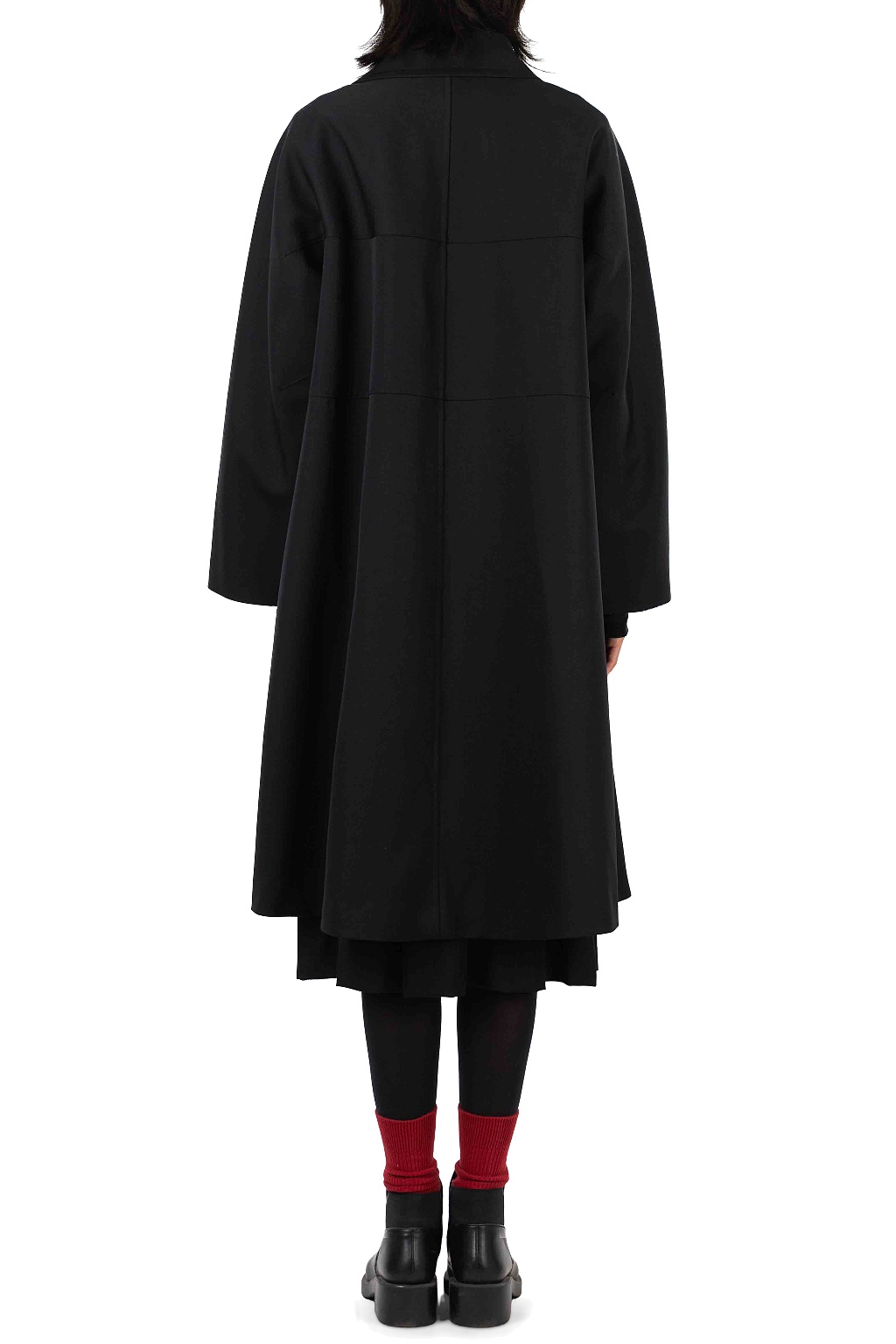 Comme Des Garcons TAO - Wool Gabardine Overdyed Long Coat - Black