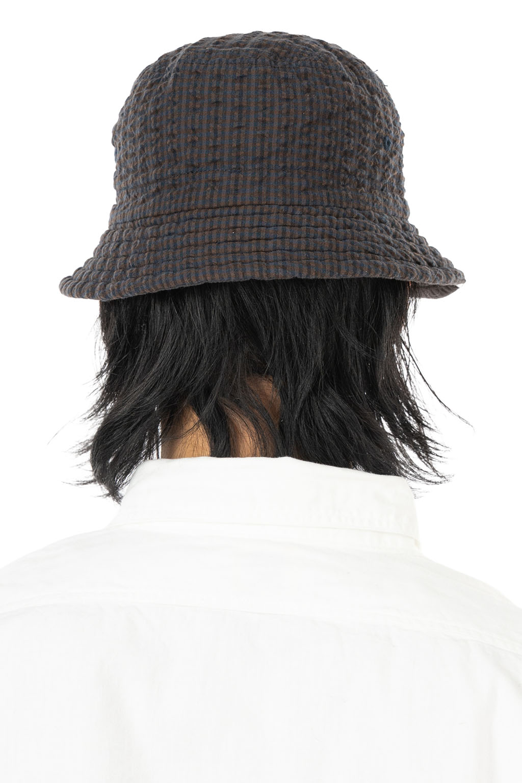Decho - Check Reversible Bucket Hat - Brown x Navy