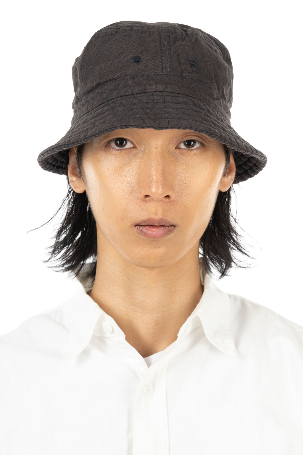 Decho - Check Reversible Bucket Hat - Brown x Navy