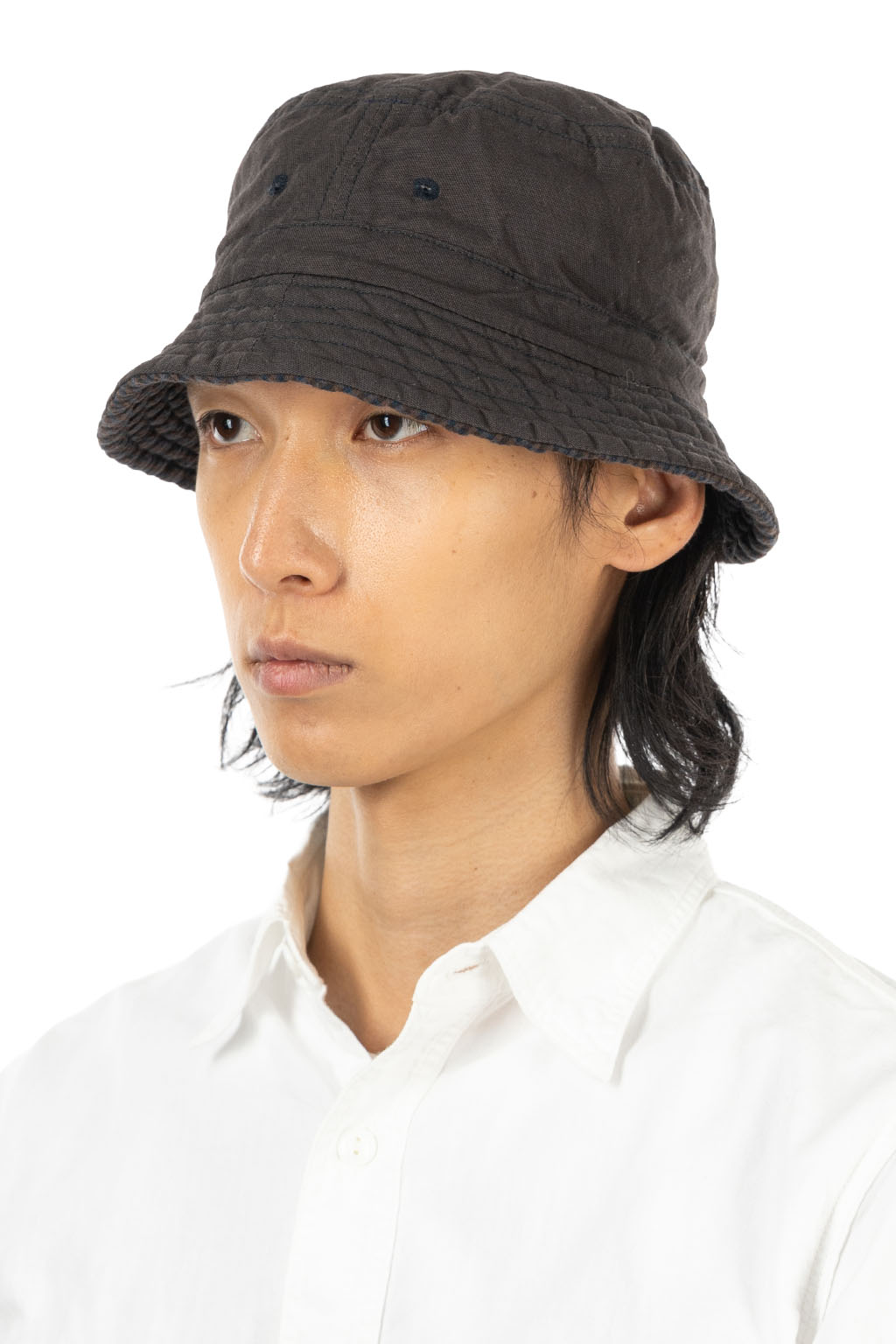 Decho - Check Reversible Bucket Hat - Brown x Navy