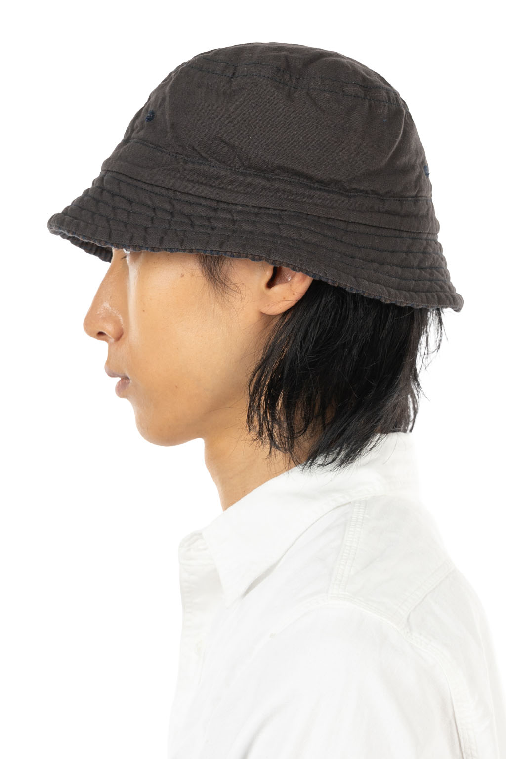 Decho - Check Reversible Bucket Hat - Brown x Navy