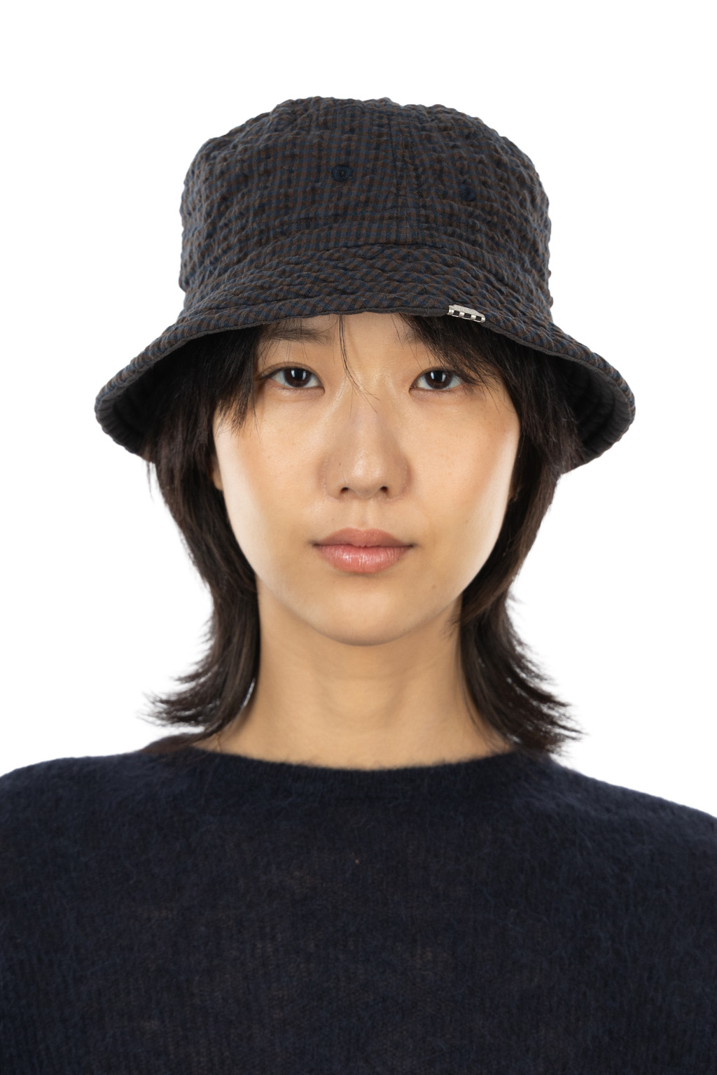 Decho - Check Reversible Bucket Hat - Brown x Navy