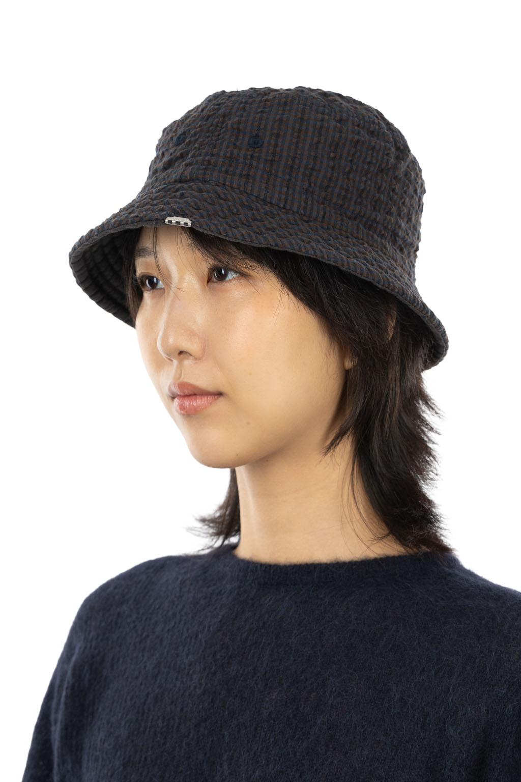 Decho - Check Reversible Bucket Hat - Brown x Navy