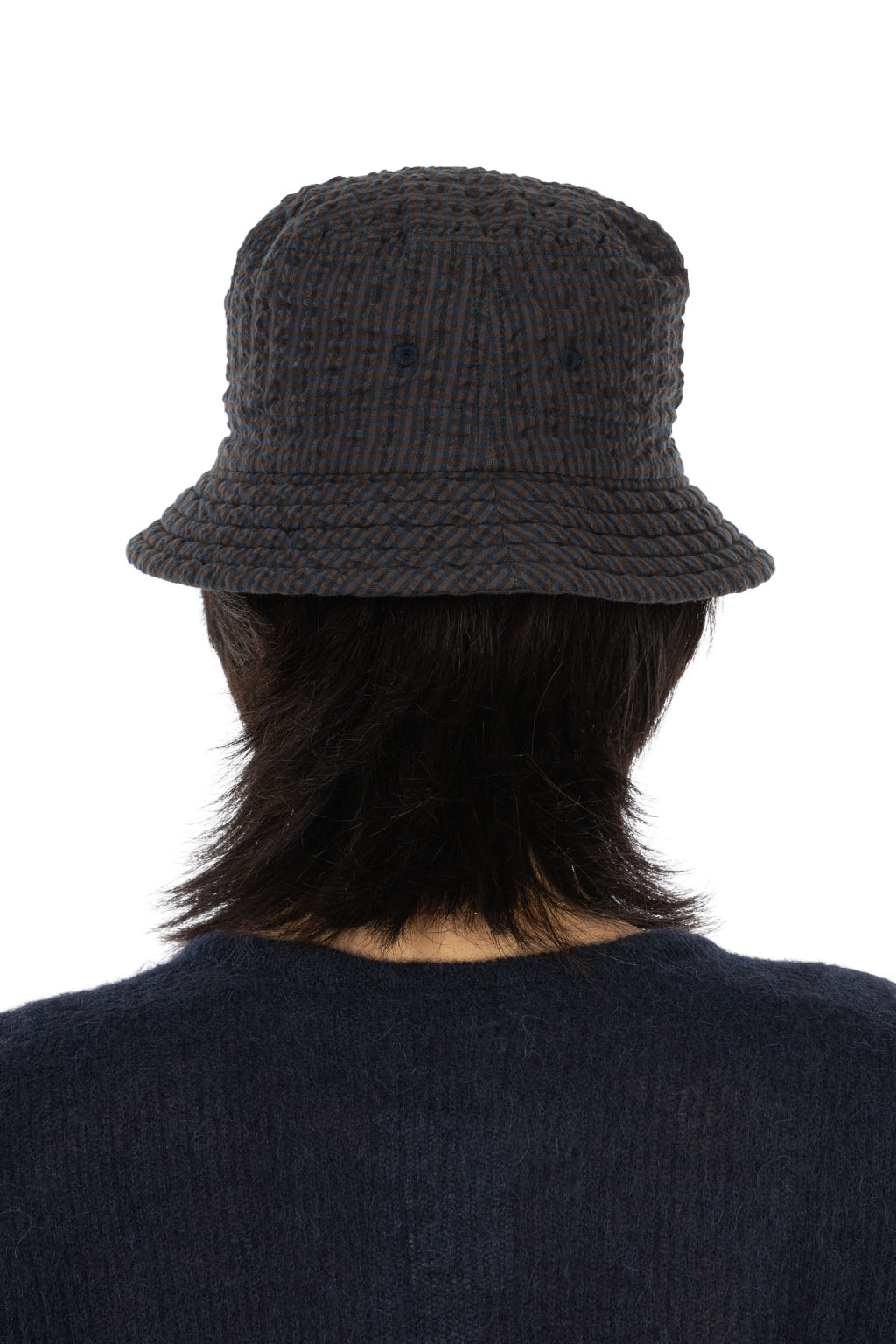 Decho - Check Reversible Bucket Hat - Brown x Navy