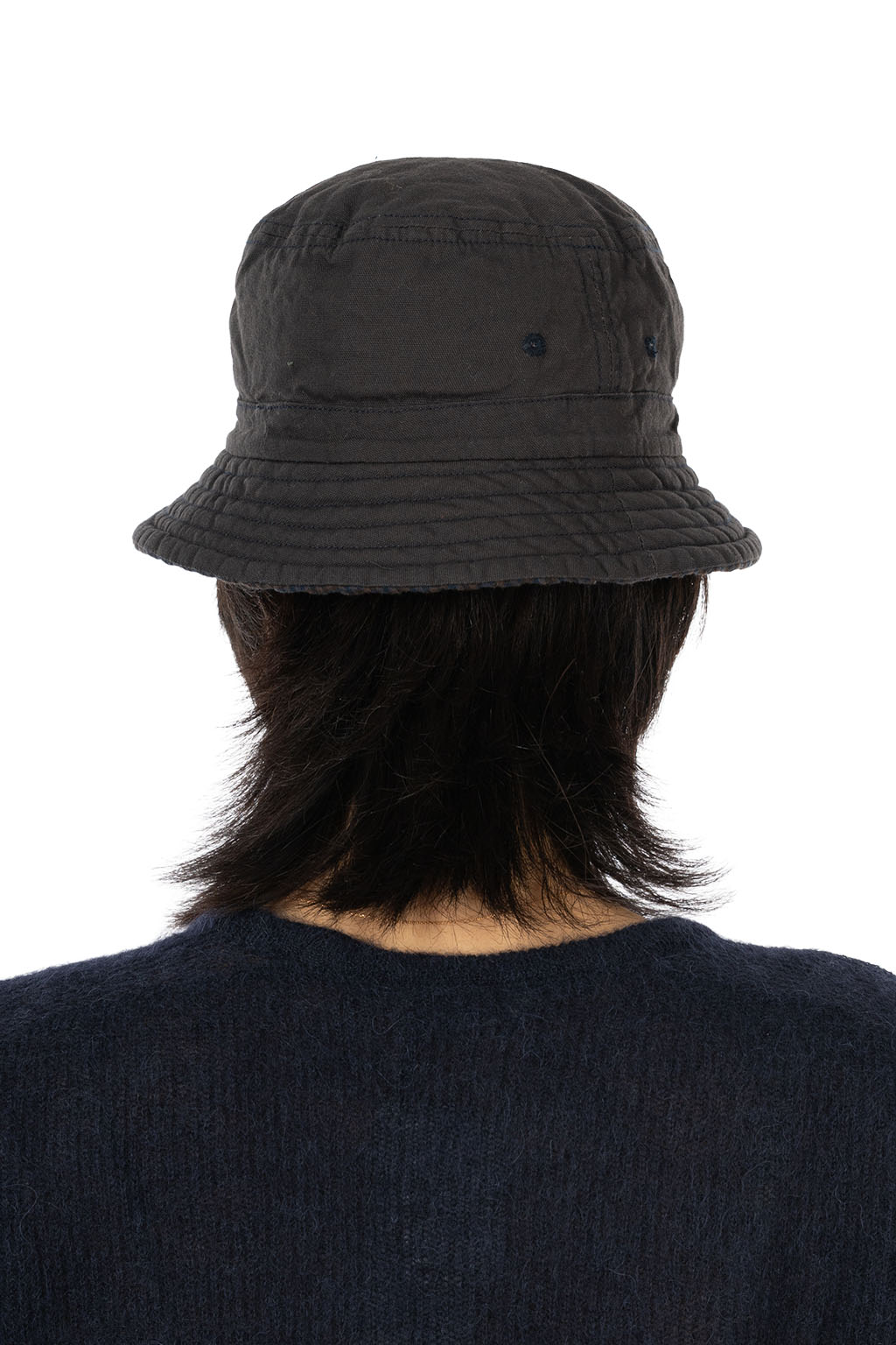 Decho - Check Reversible Bucket Hat - Brown x Navy