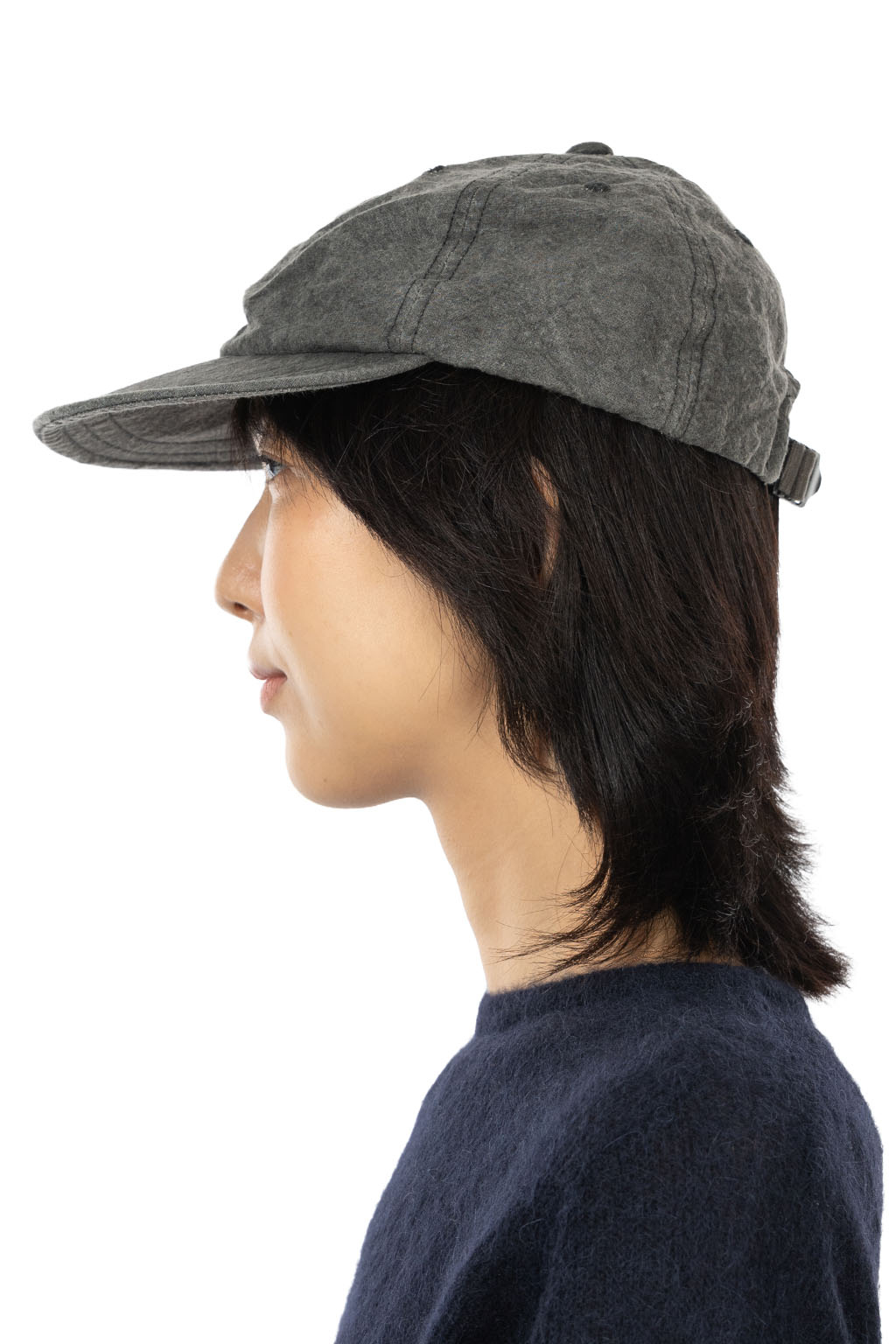 Decho - Natural Dye Canvas 6-Panel Buckle Cap - Sumi Black