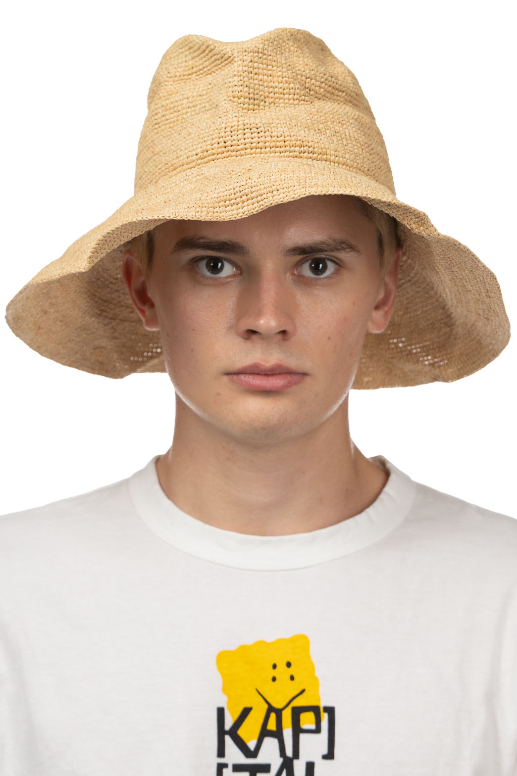 Decho - Raffia Crash Hat - Natural