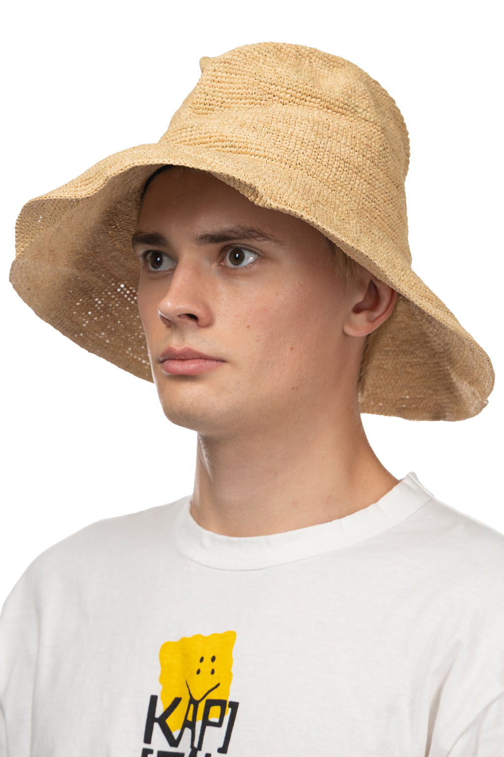 Decho - Raffia Crash Hat - Natural