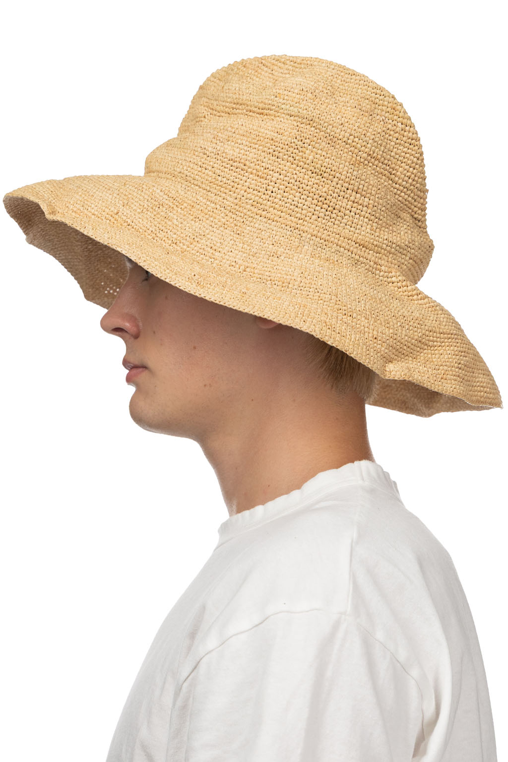 Decho - Raffia Crash Hat - Natural