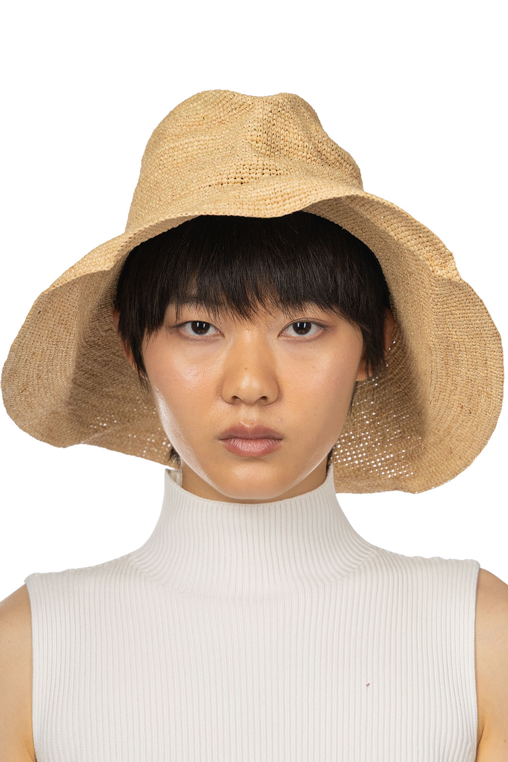 Decho - Raffia Crash Hat - Natural