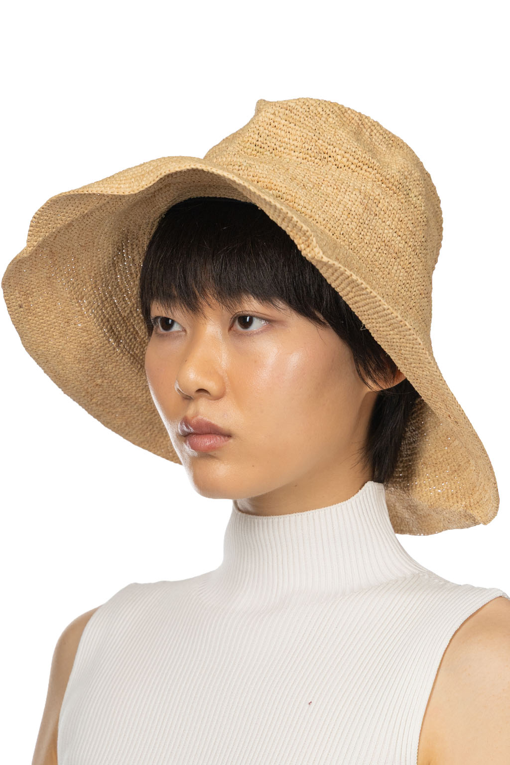 Decho - Raffia Crash Hat - Natural