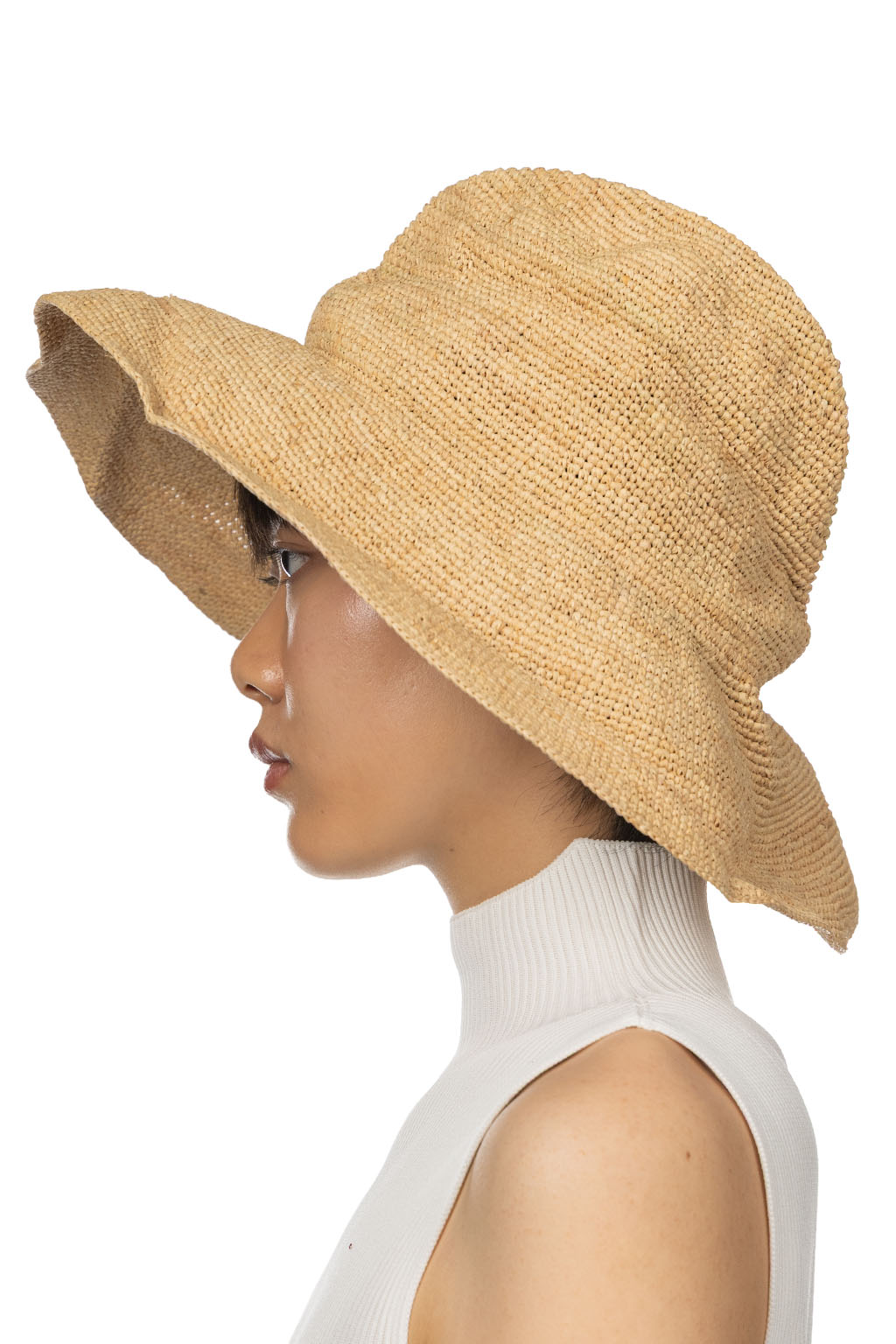 Decho - Raffia Crash Hat - Natural