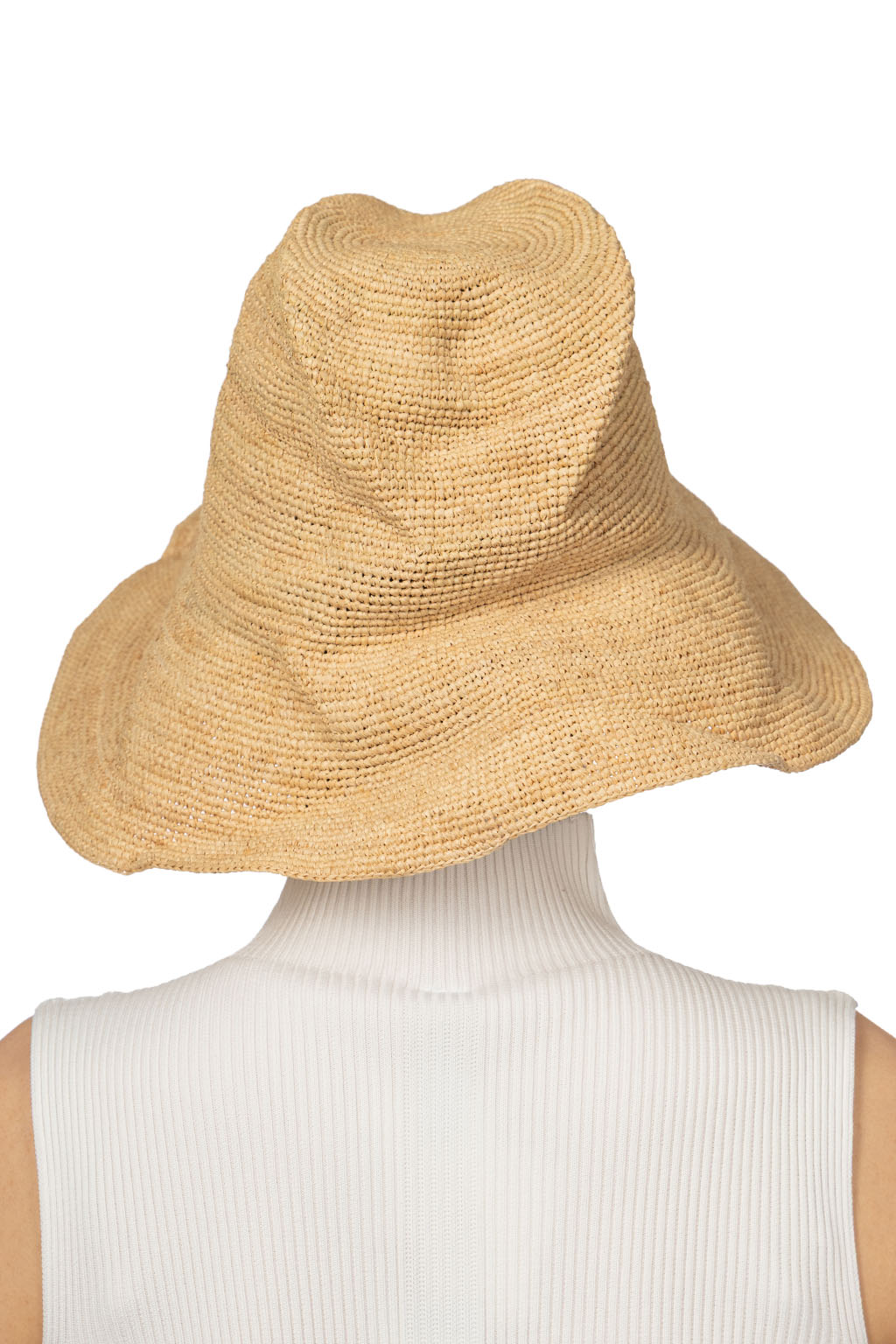 Decho - Raffia Crash Hat - Natural
