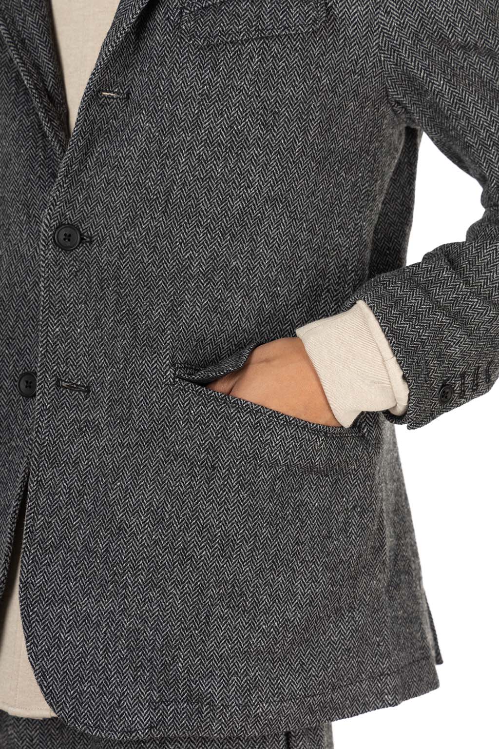 Engineered Garments - Andover Jacket - Grey Poly Wool Herringbone