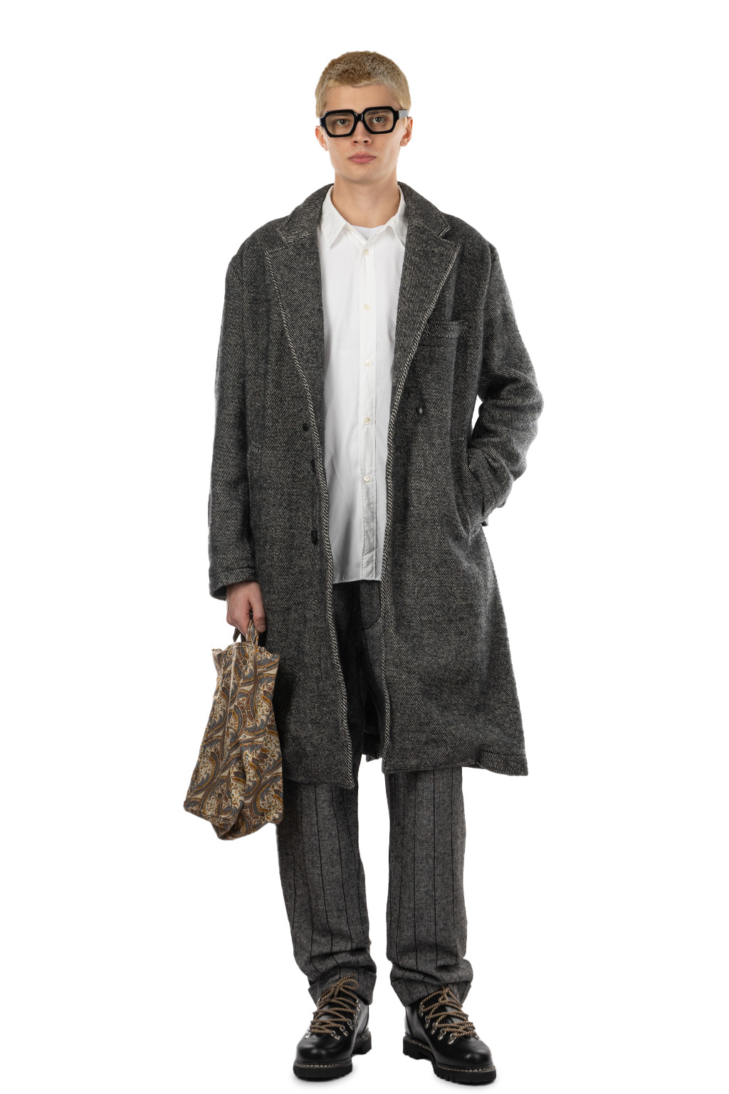 Engineered Garments - Chester Coat - Black Wool Shaggy Twill