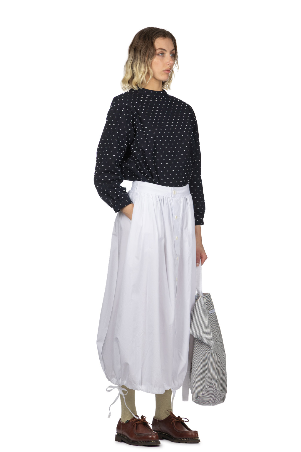 Engineered Garments - Gather Skirt - White 100s 2 Ply Broadcloth