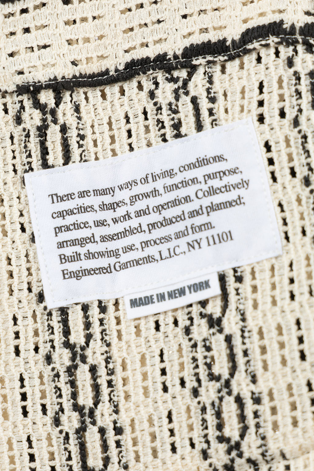 Engineered Garments - Knit Cardigan - White Black Stripe CP Crochet