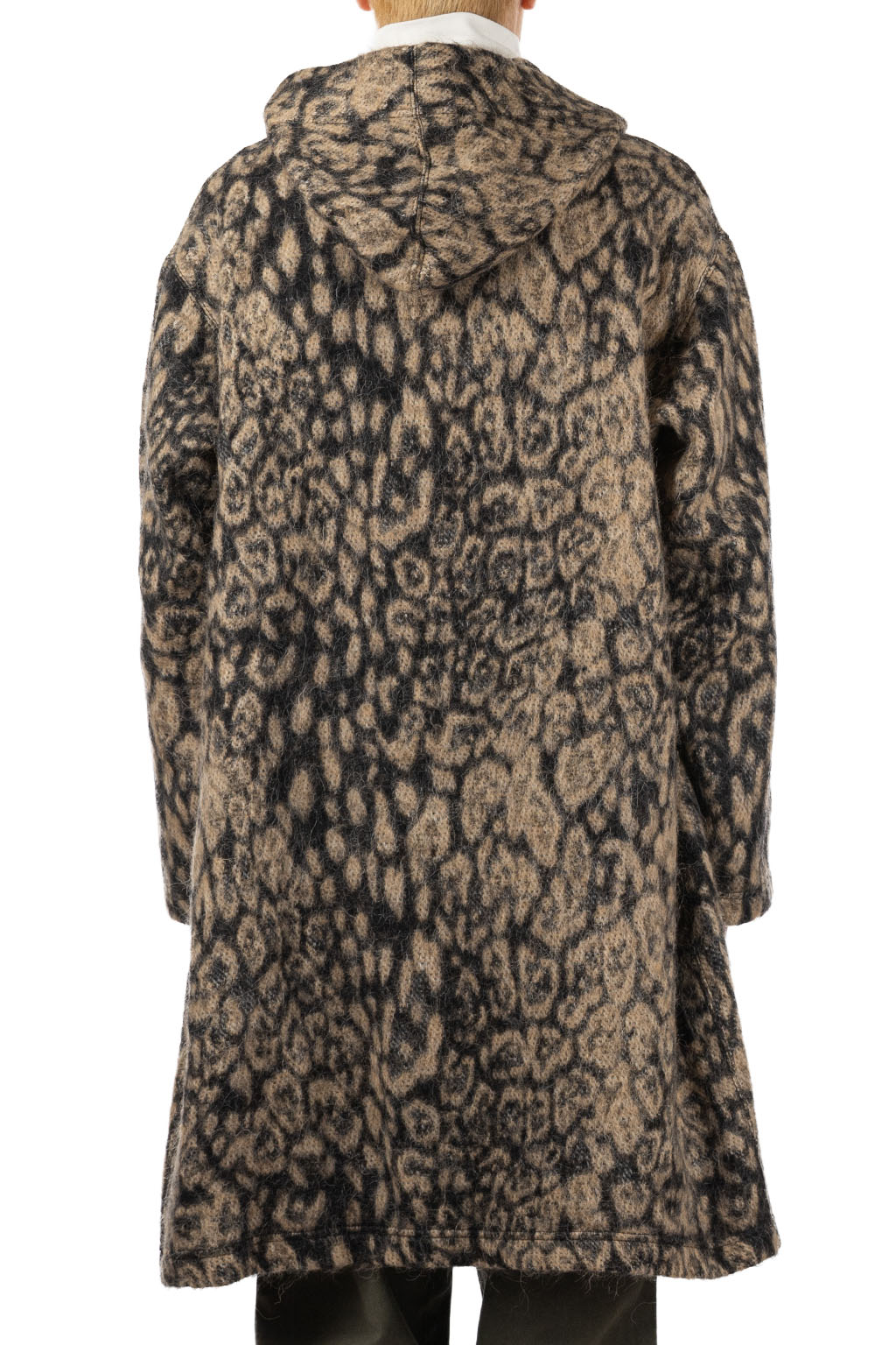 Engineered Garments - Knit Robe - Brown Wool Poly Leopard Jacquard