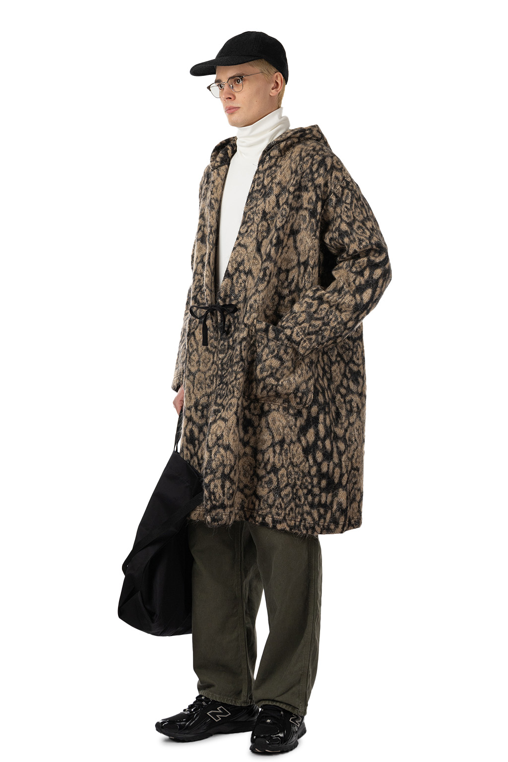 Engineered Garments - Knit Robe - Brown Wool Poly Leopard Jacquard