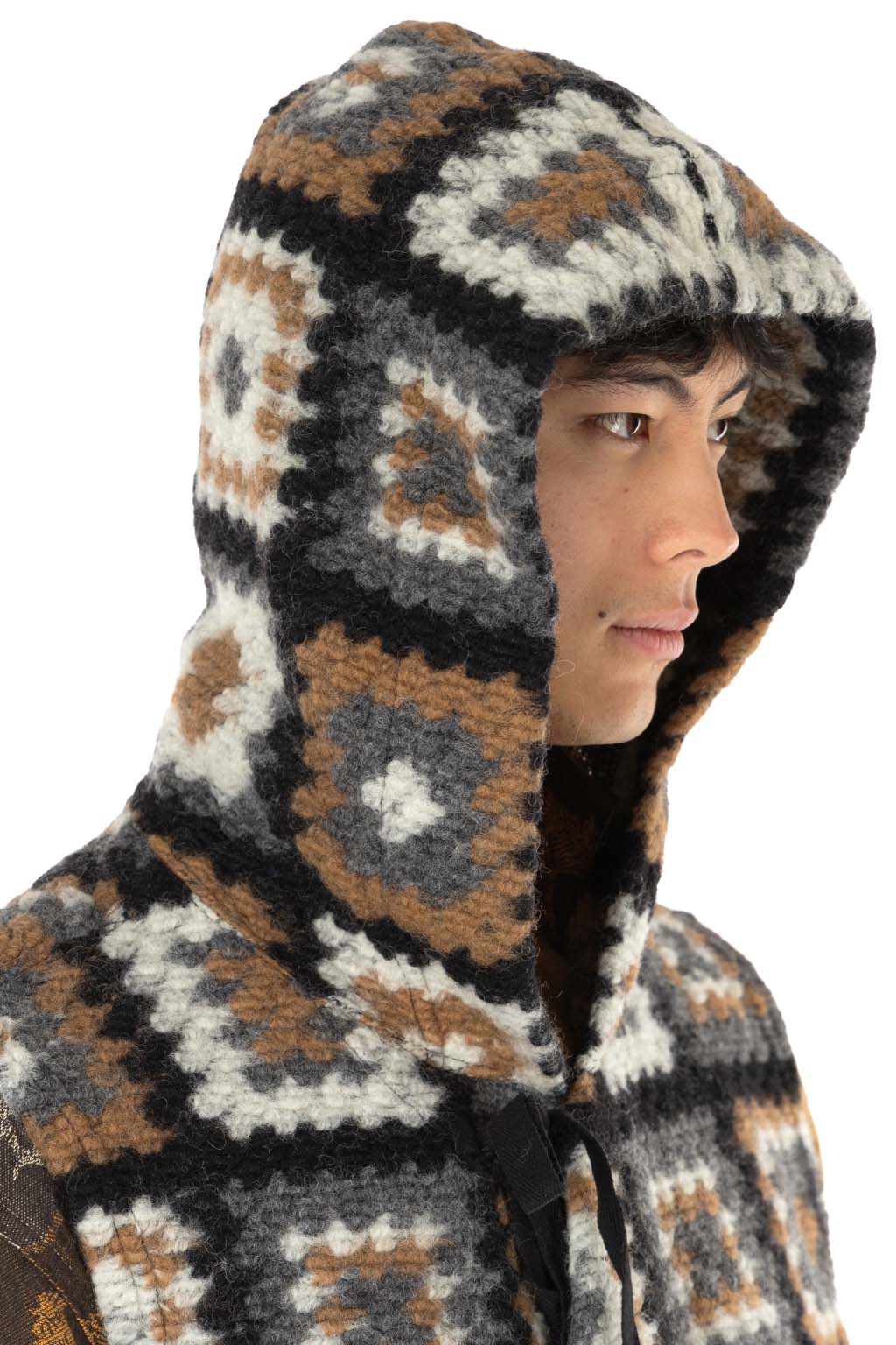 Engineered Garments - Knit Vest - White Black Wool Poly Chenille