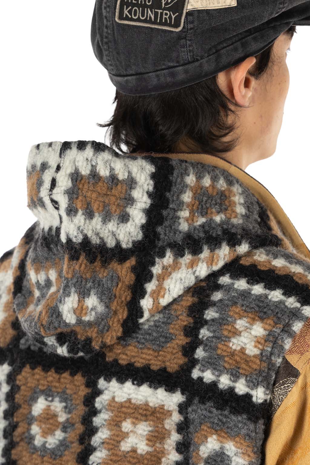 Engineered Garments - Knit Vest - White Black Wool Poly Chenille