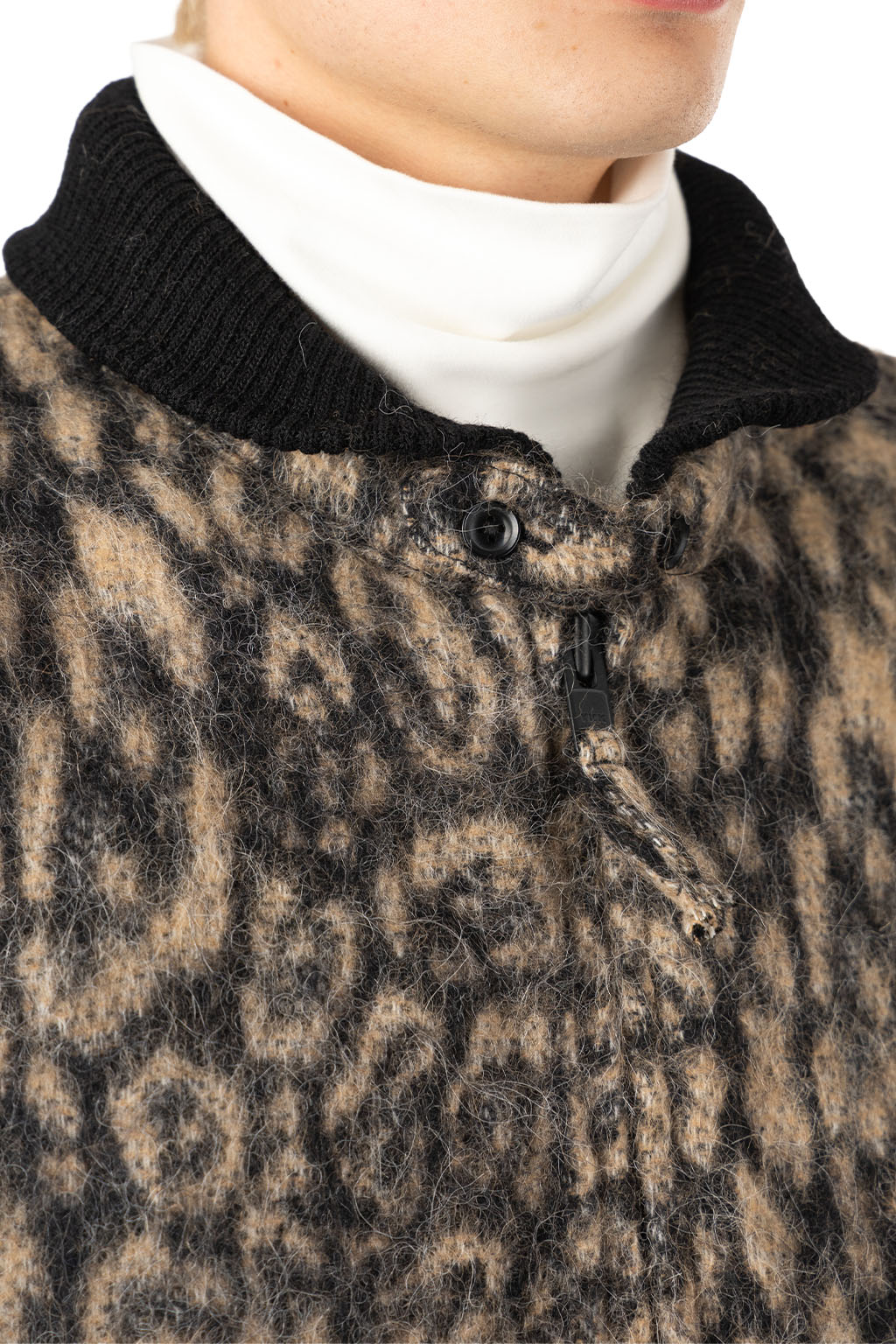 Engineered Garments - LL Jacket - Brown Wool Poly Leopard Jacquard