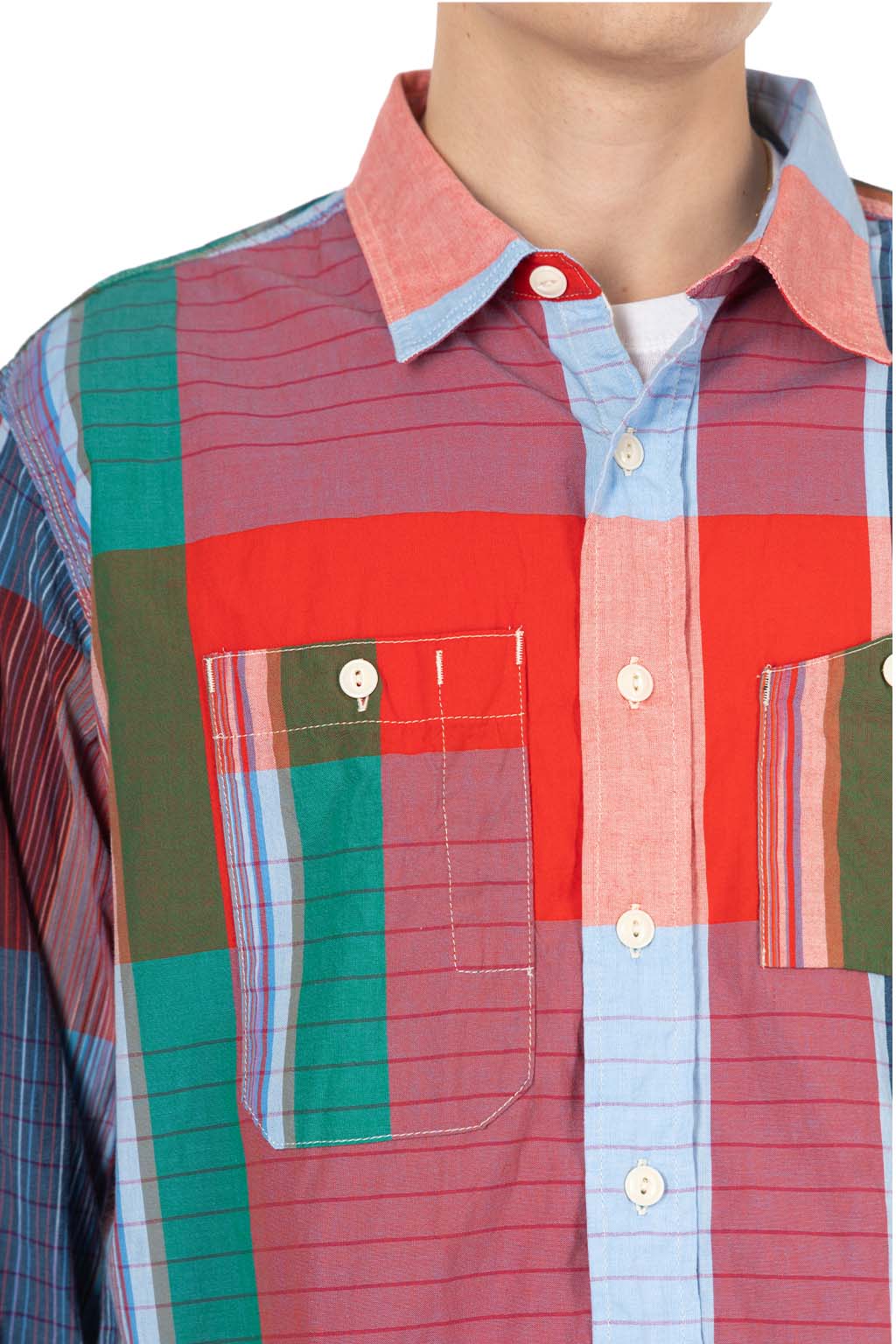 Engineered Garments - Work Shirt - Red Cotton Big Madras Plaid