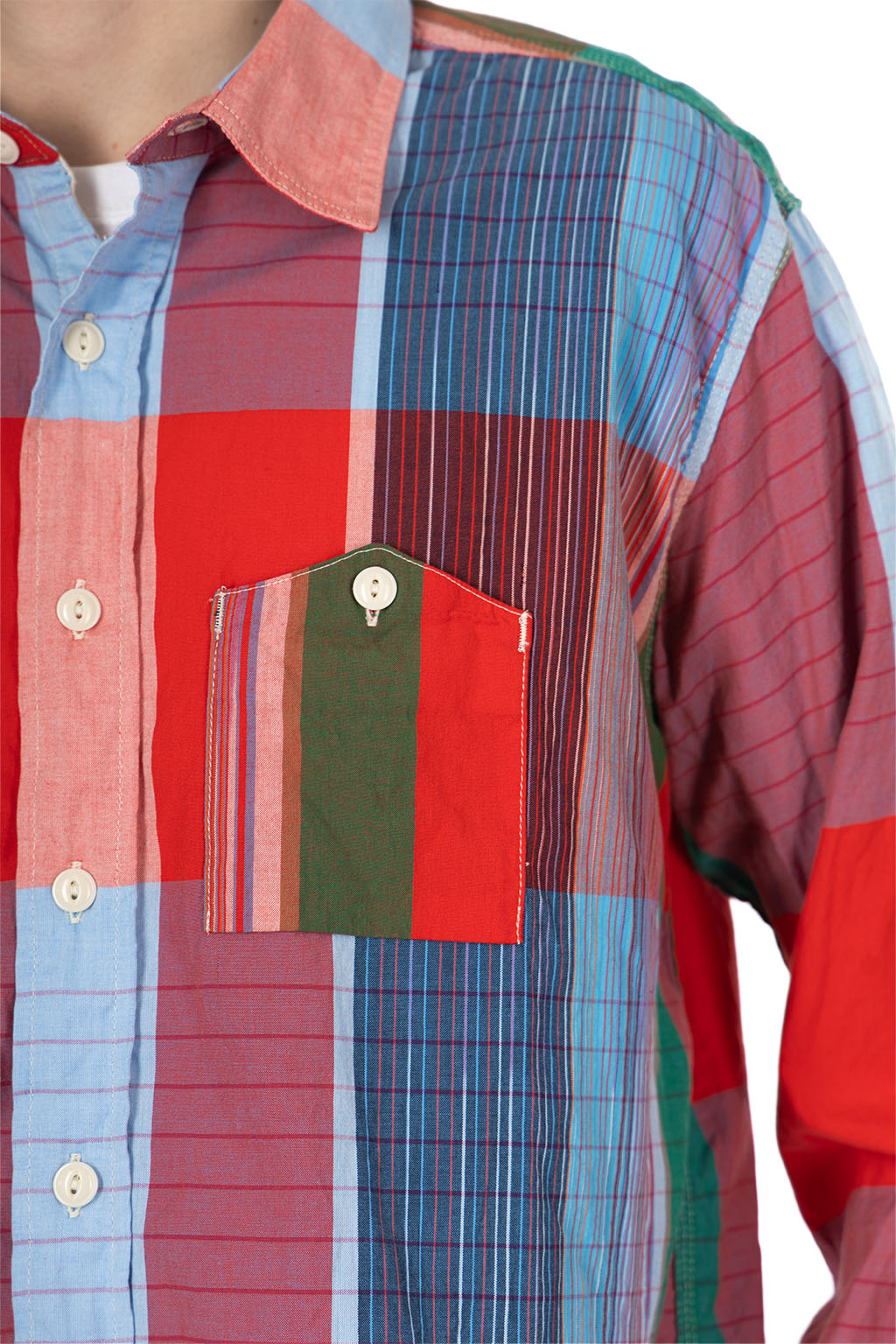Engineered Garments - Work Shirt - Red Cotton Big Madras Plaid
