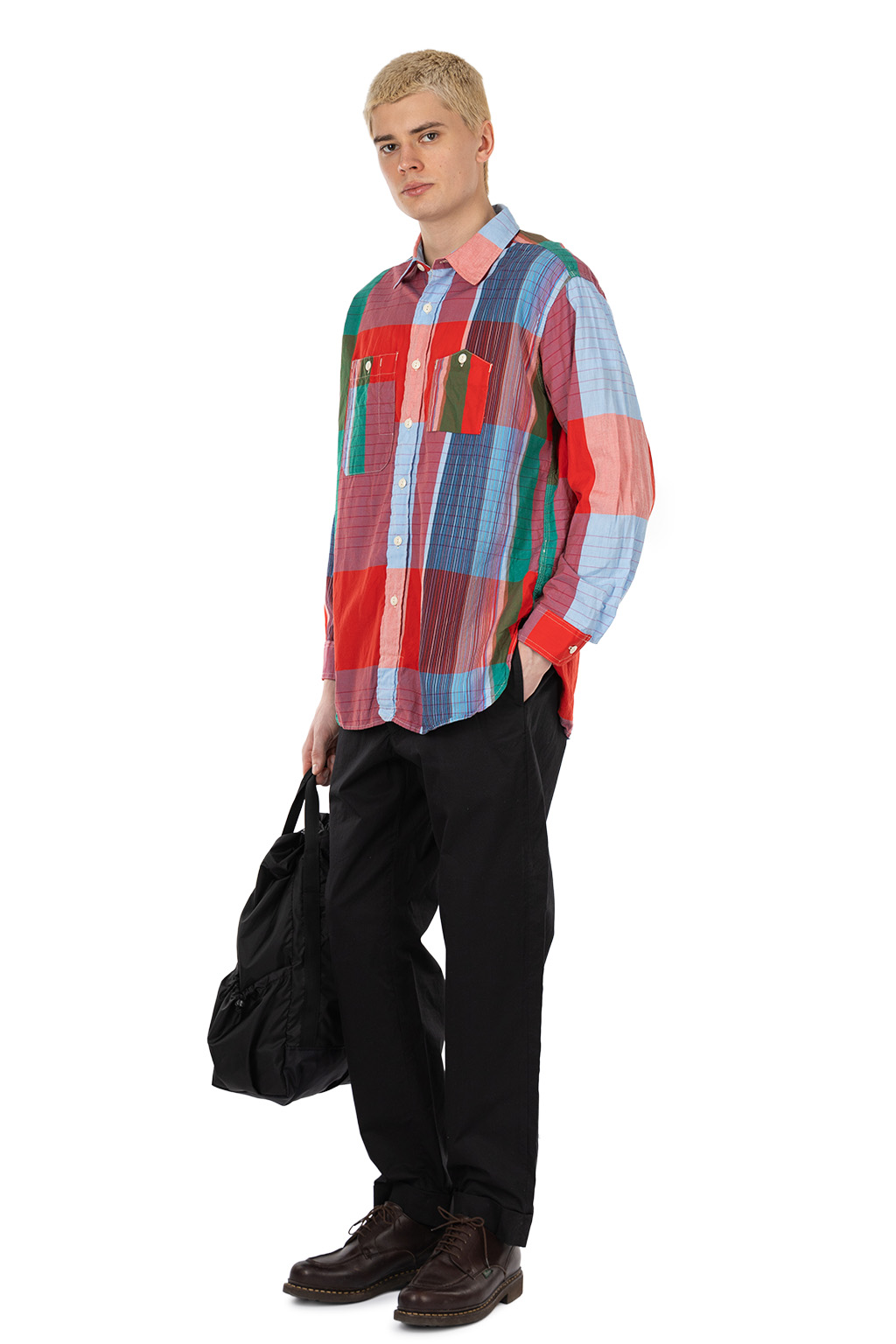 Engineered Garments - Work Shirt - Red Cotton Big Madras Plaid