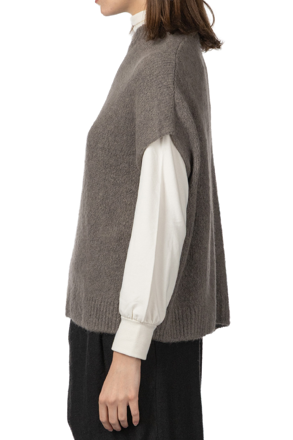 Evam Eva - Alpaca Lily Vest -  Otter Gray