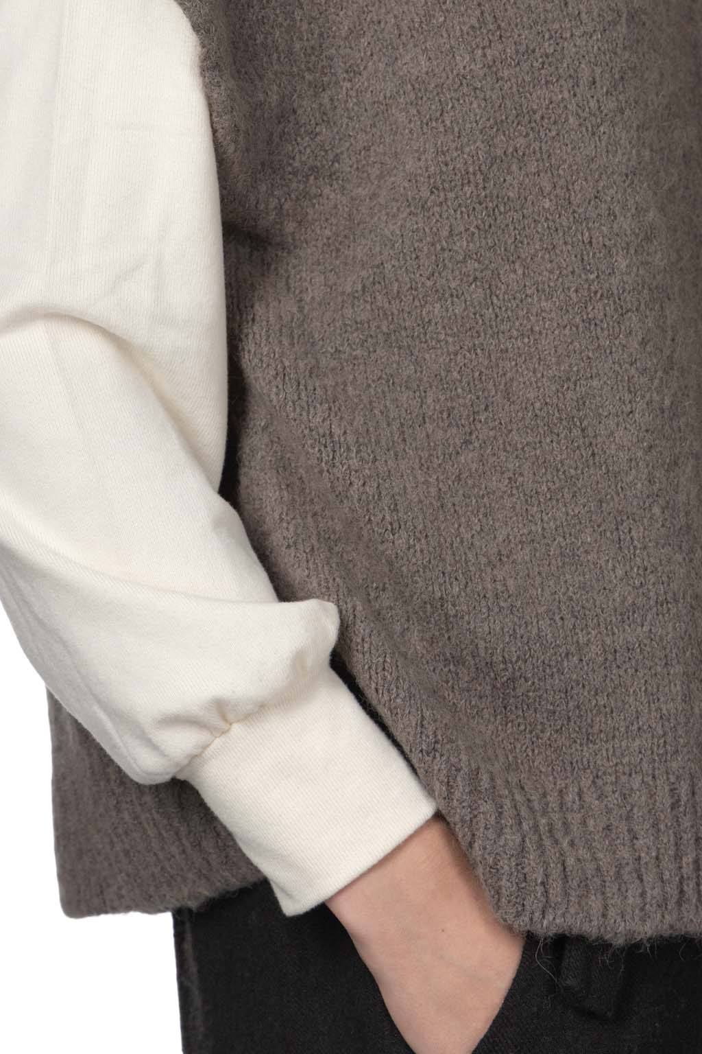 Evam Eva - Alpaca Lily Vest -  Otter Gray