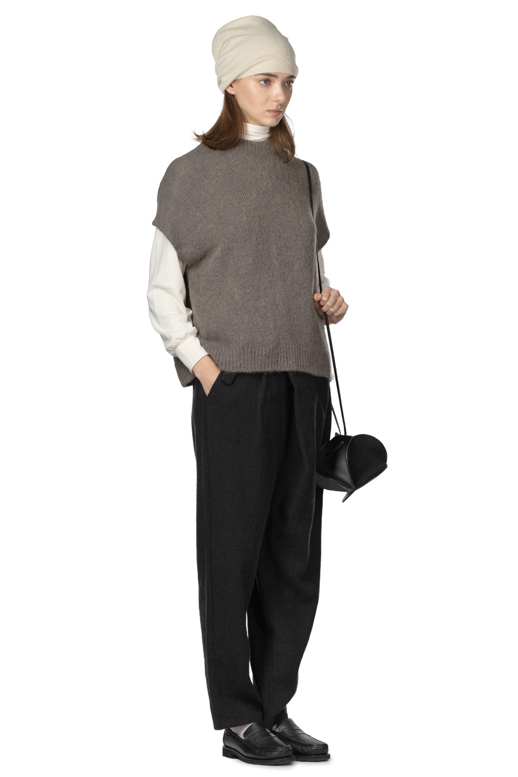 Evam Eva - Alpaca Lily Vest -  Otter Gray