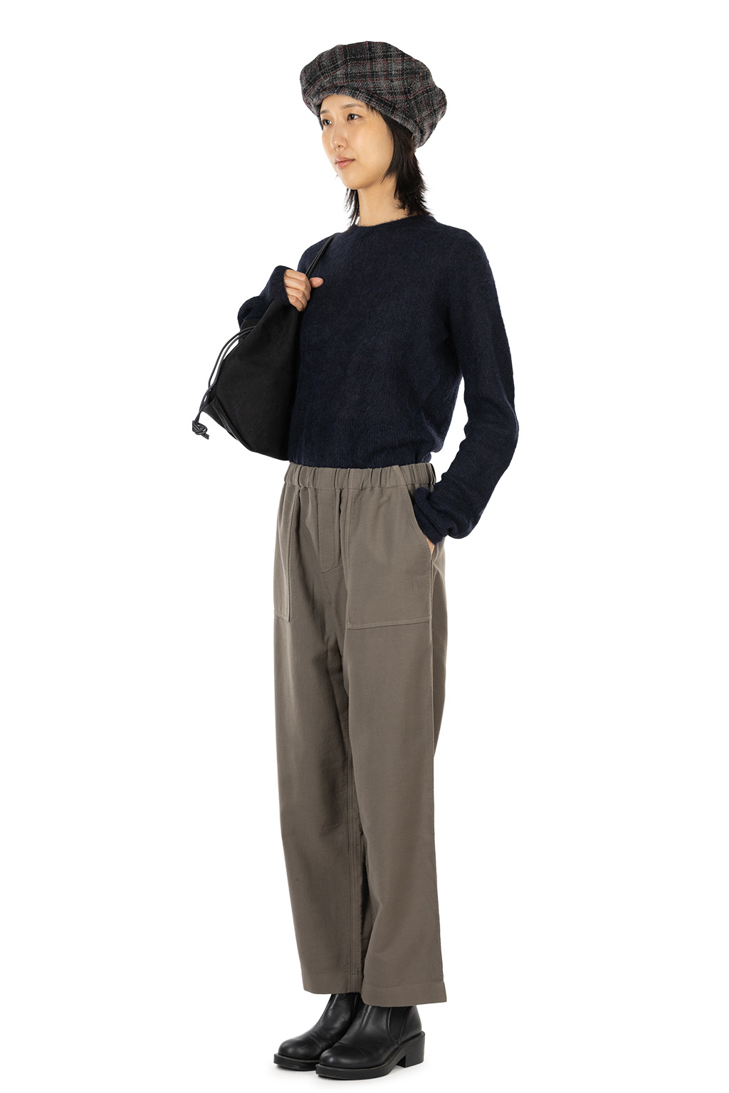 Evam Eva - Brushed Cotton Wide Pants - Winter Leaf