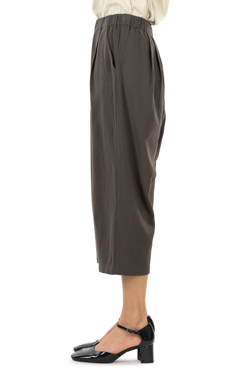 Evam Eva - Cotton Voile Tuck Pants - Dark Brown