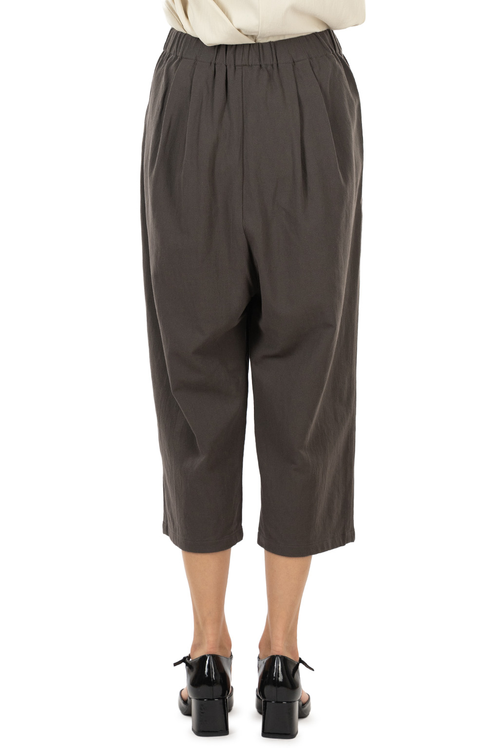 Evam Eva - Cotton Voile Tuck Pants - Dark Brown