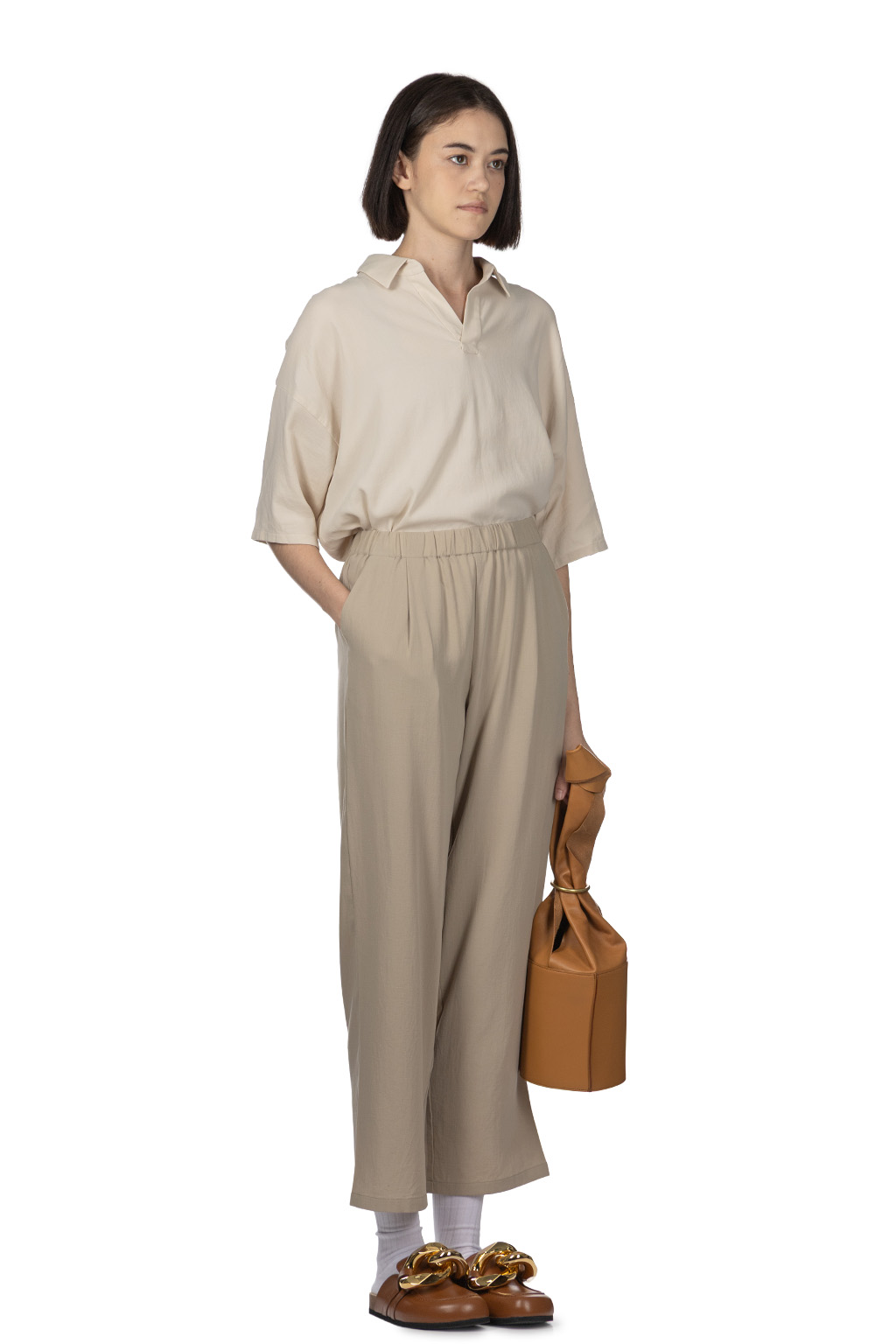 Evam Eva - Cotton Wide Pants - Sage