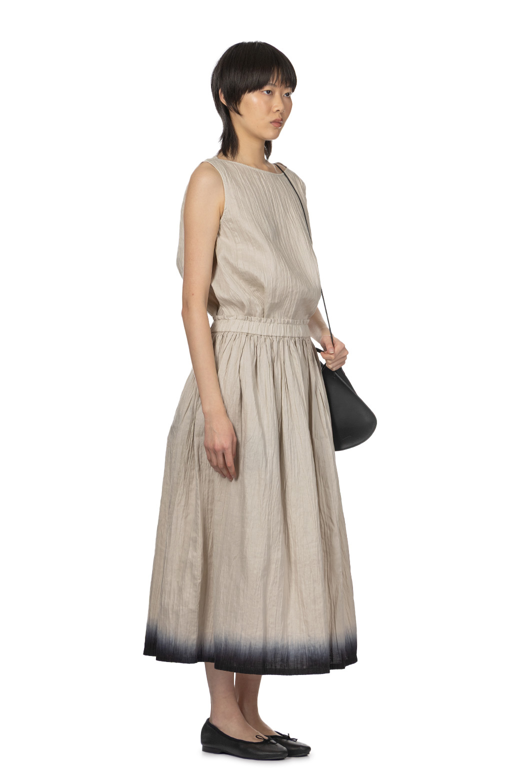 Evam Eva - Iinen Gradation Skirt - Smoke White