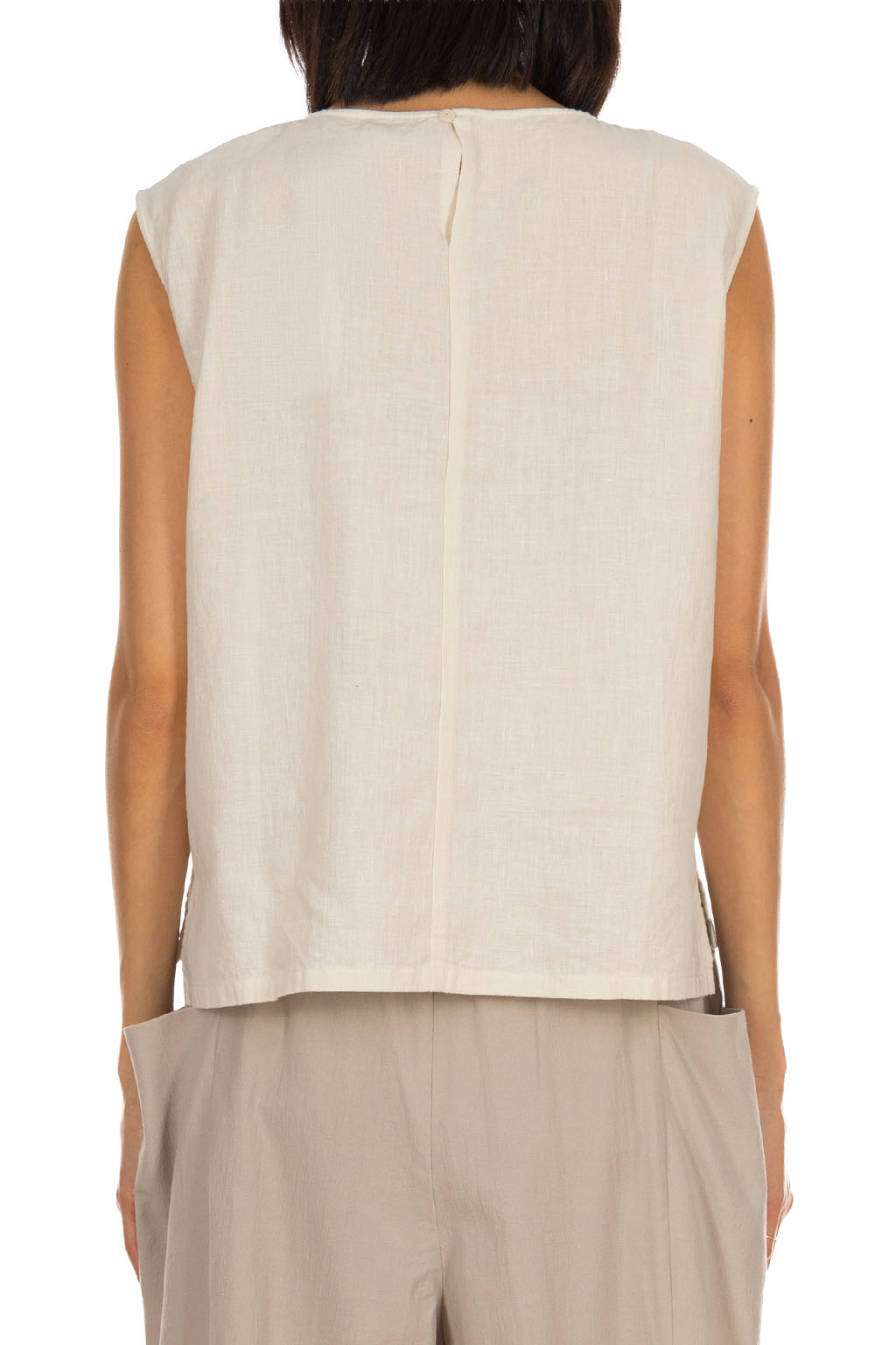 Evam Eva - Linen Sleeveless - Antique White