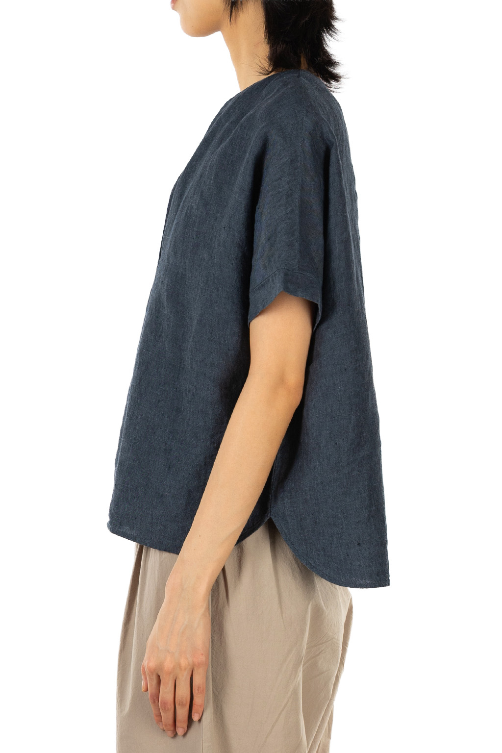 Evam Eva - Linen Tuck Pullover - Navy