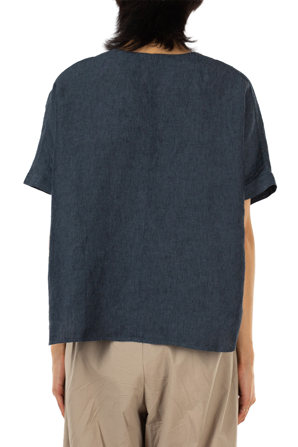 Evam Eva - Linen Tuck Pullover - Navy