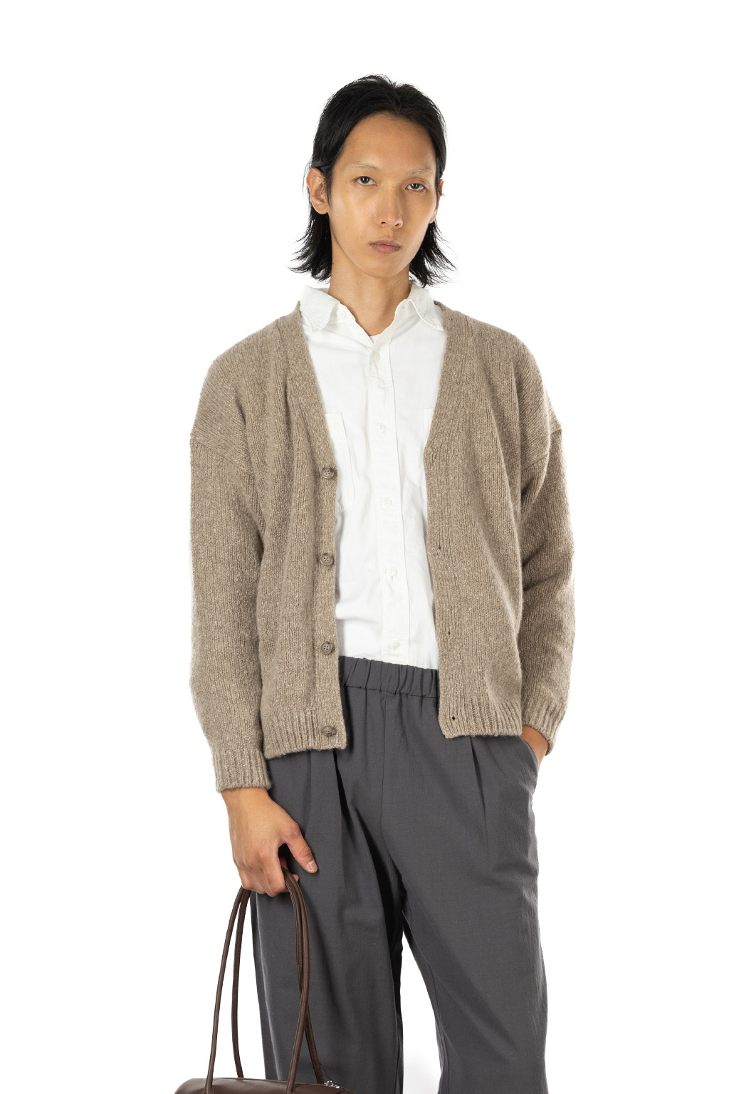 Evam Eva - Men's Cashmere Cardigan - Mocha