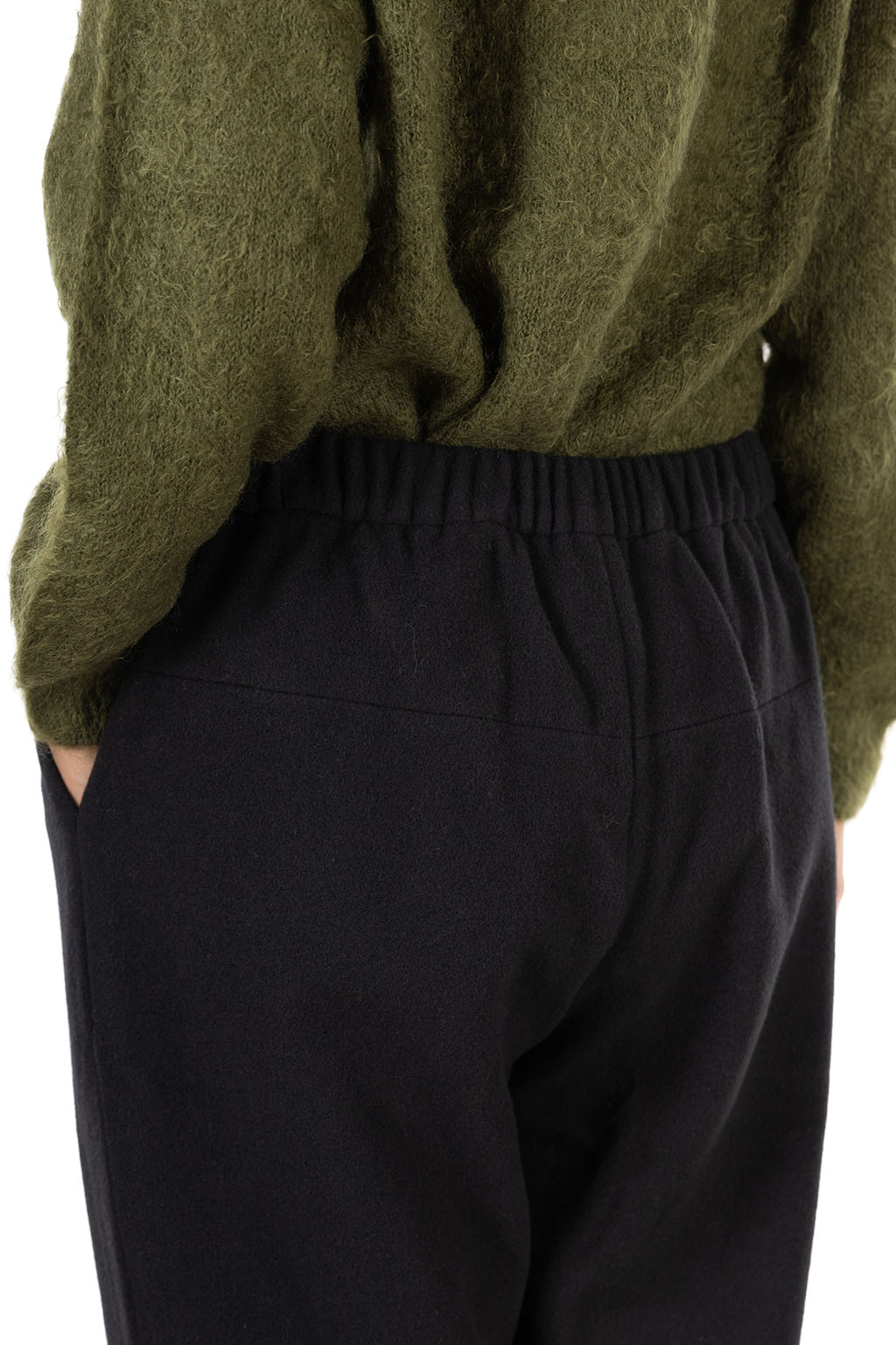 Evam Eva - Unisex Wool Tuck Pants - Sumi