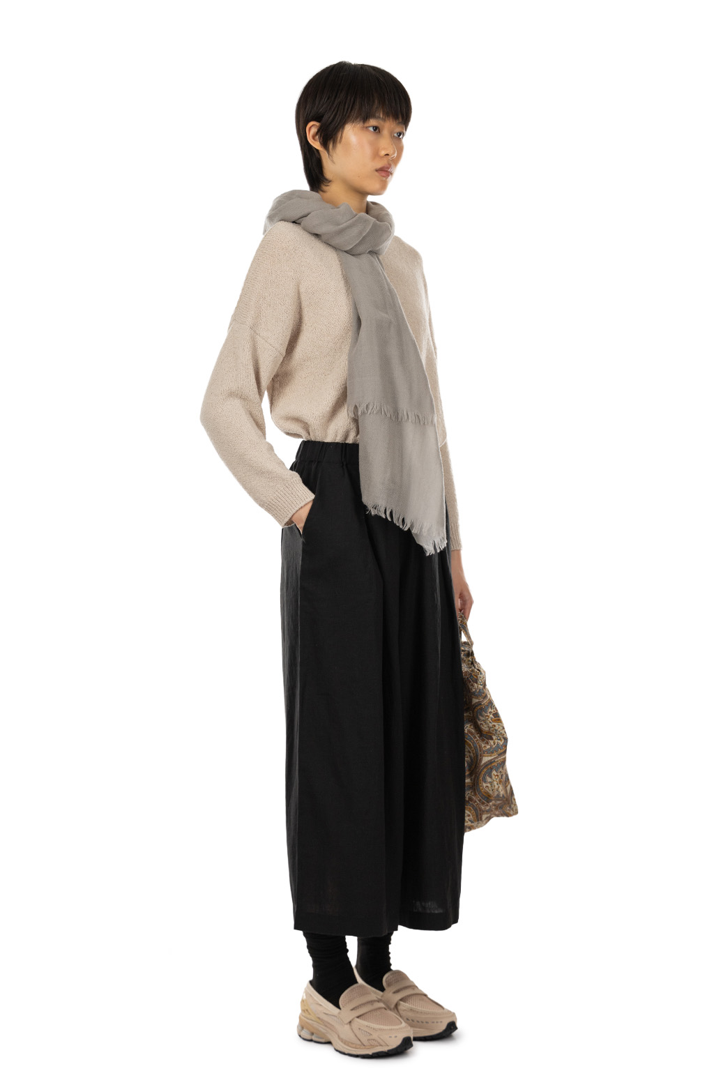 Evam Eva - Water Linen Culotte Pants - Black