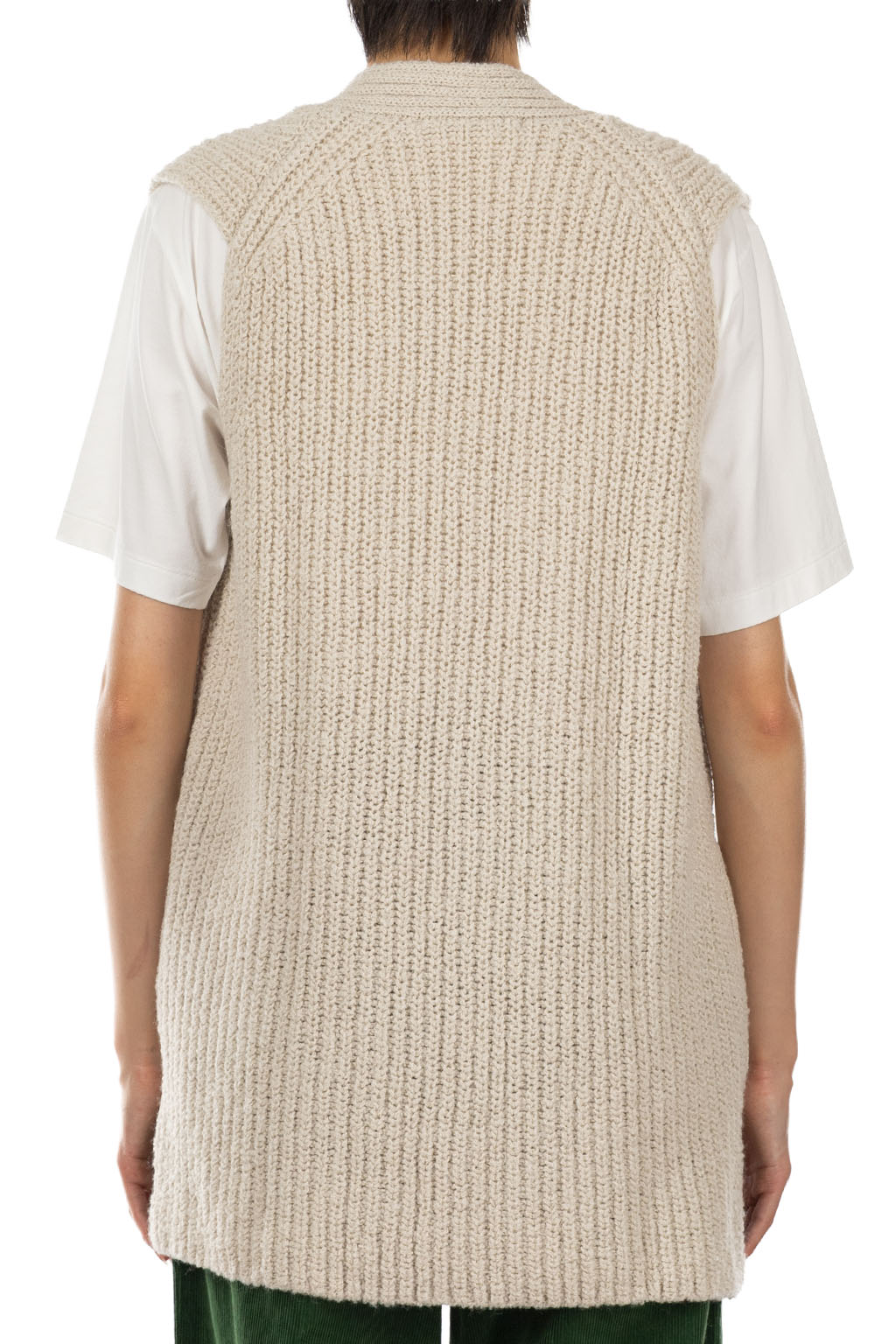Evam Eva - Wool Alpaca Aze Vest - Antique White