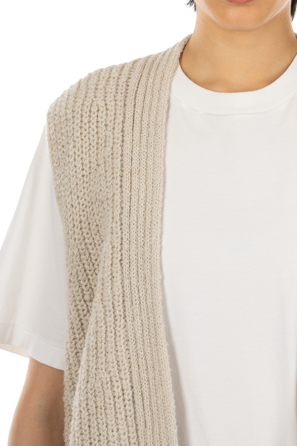 Evam Eva - Wool Alpaca Aze Vest - Antique White