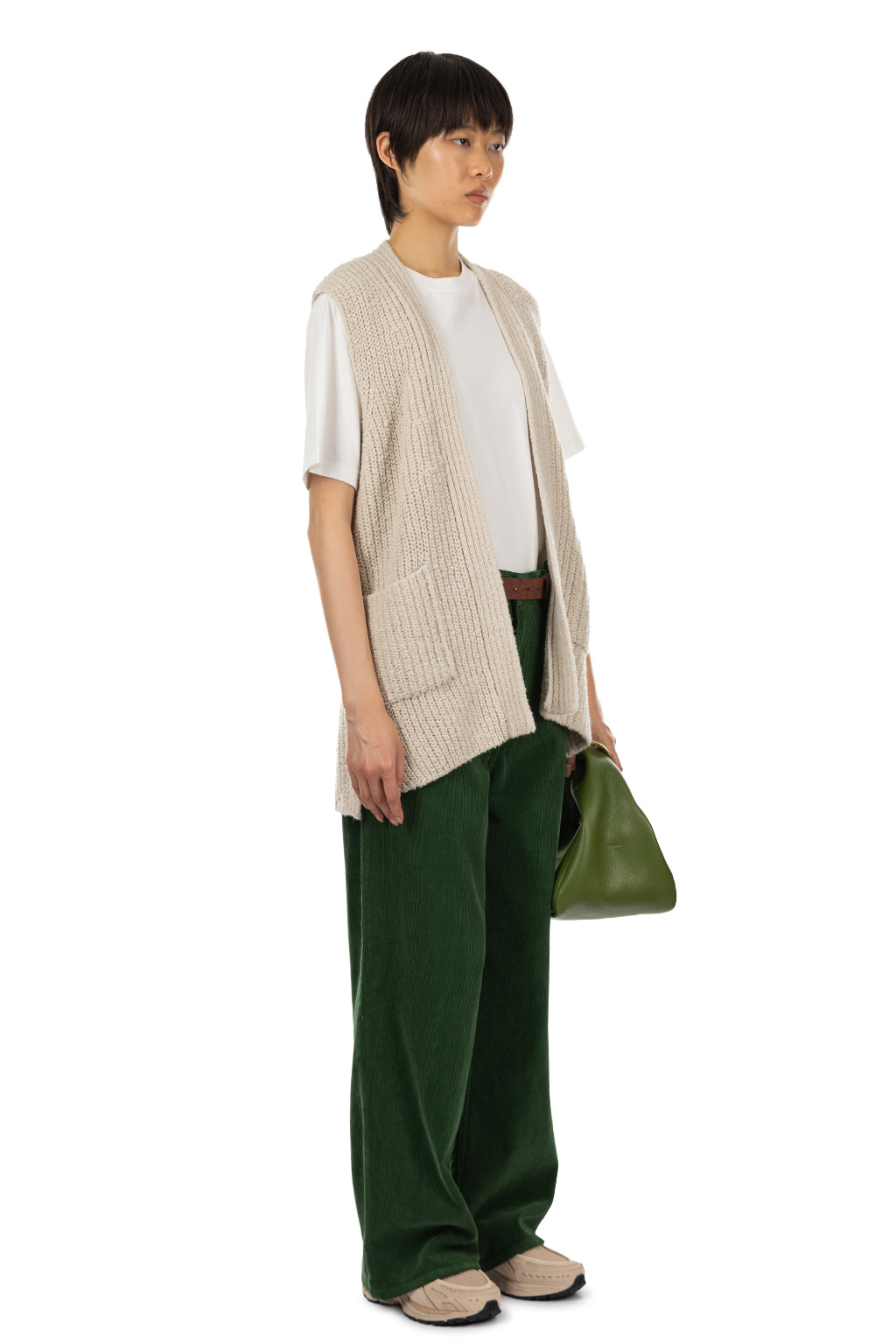 Evam Eva - Wool Alpaca Aze Vest - Antique White