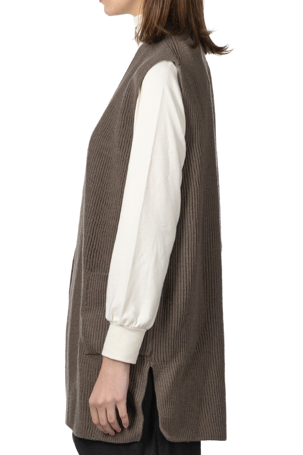 Evam Eva - Wool Aze Vest - Khaki