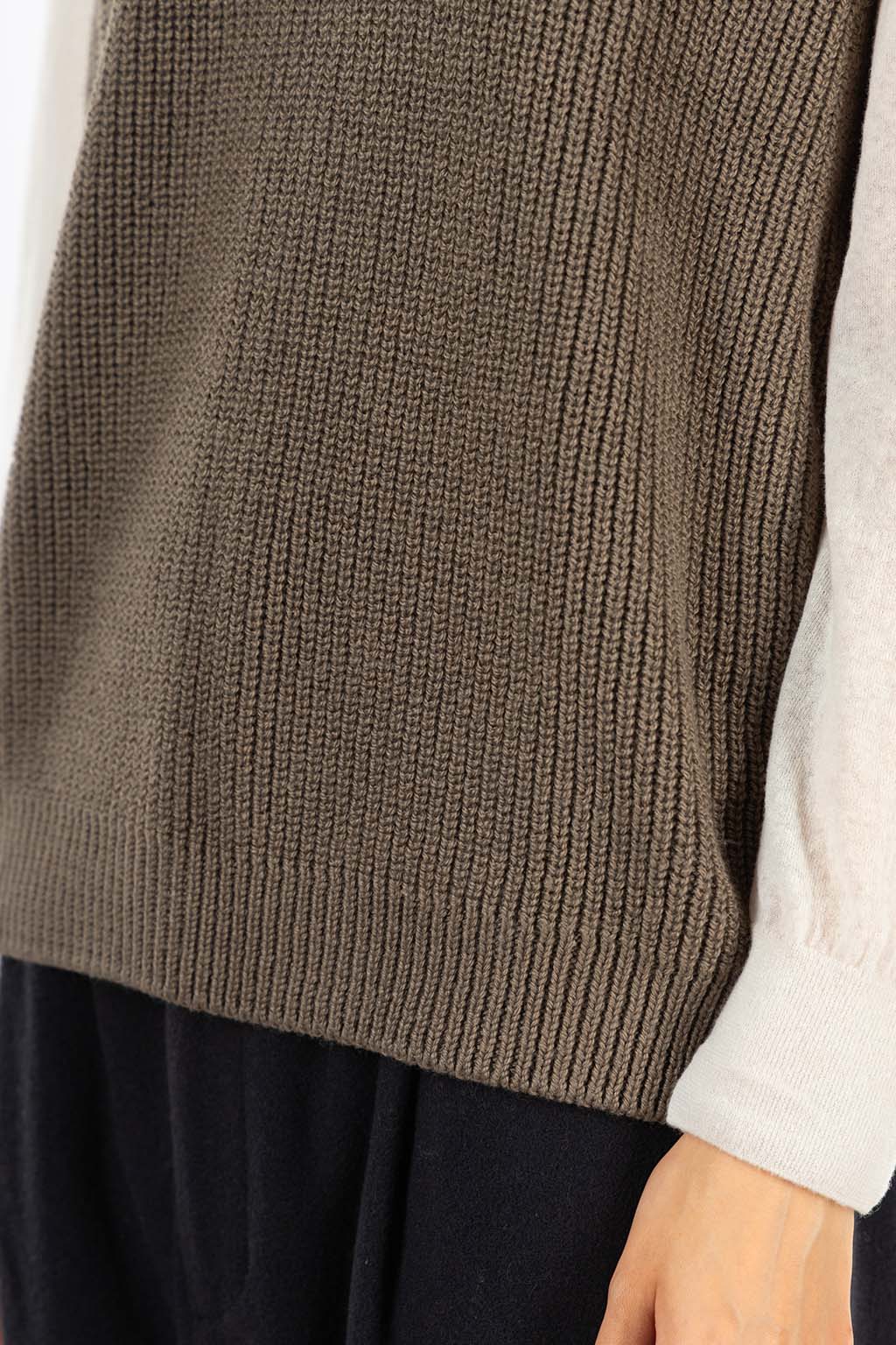 Evam Eva - Men's Wool Cotton Aze Vest - Winter Leaf
