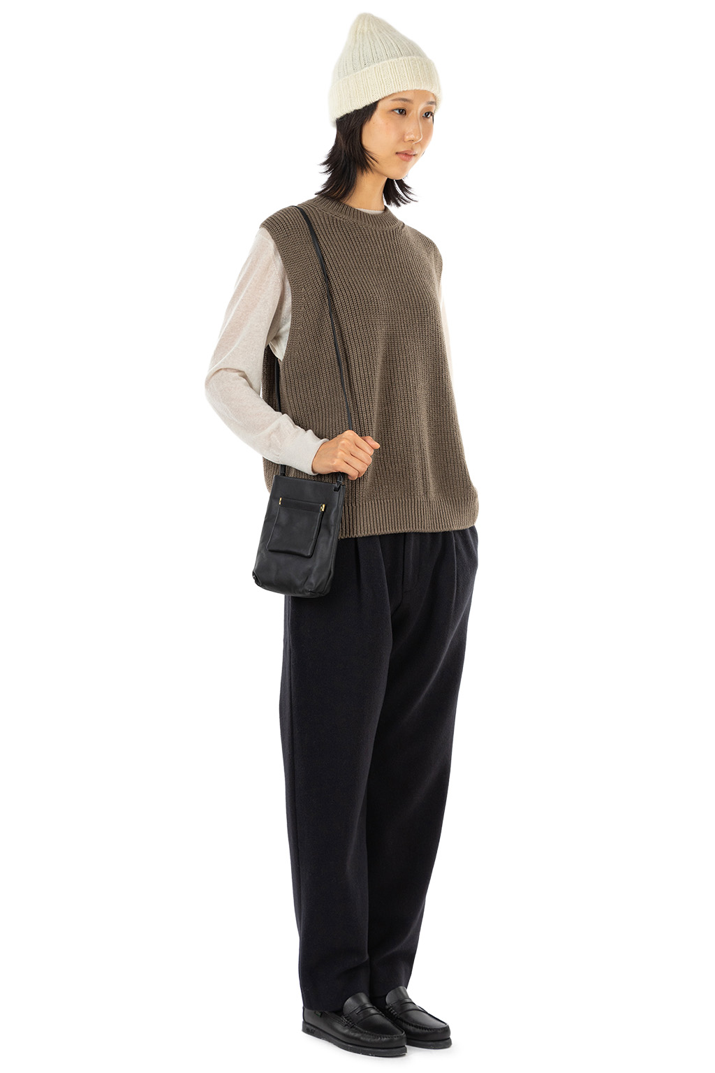 Evam Eva - Men's Wool Cotton Aze Vest - Winter Leaf