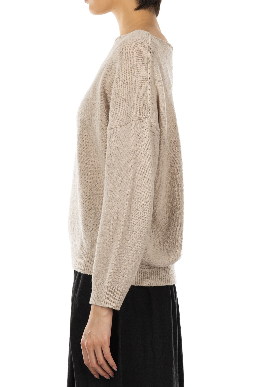 Evam Eva - Wool Lily Boat Neck Pullover - Ecru